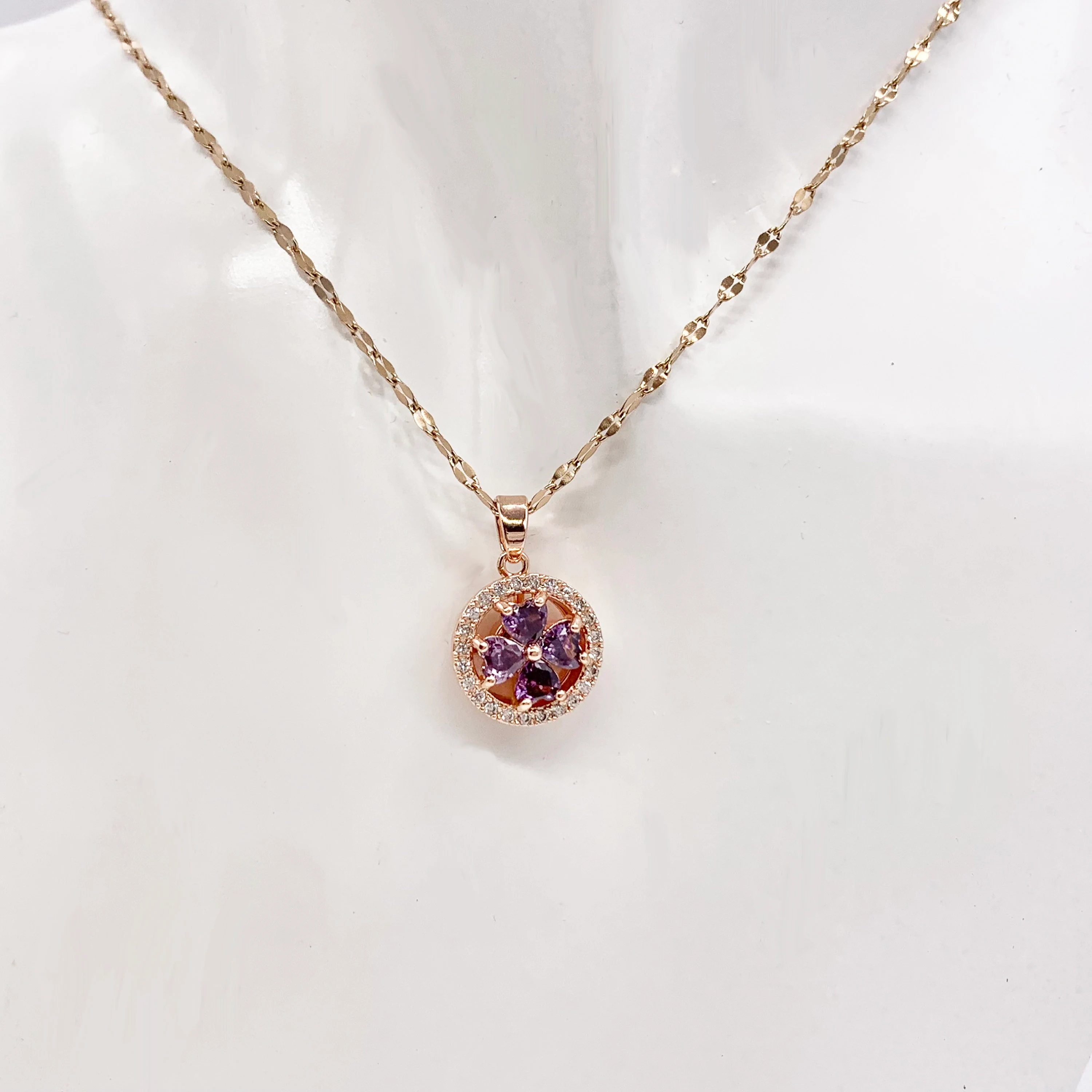 Flower Crystal Spin Jewelry Set Necklace, Earring and Ring Fidget Spinner