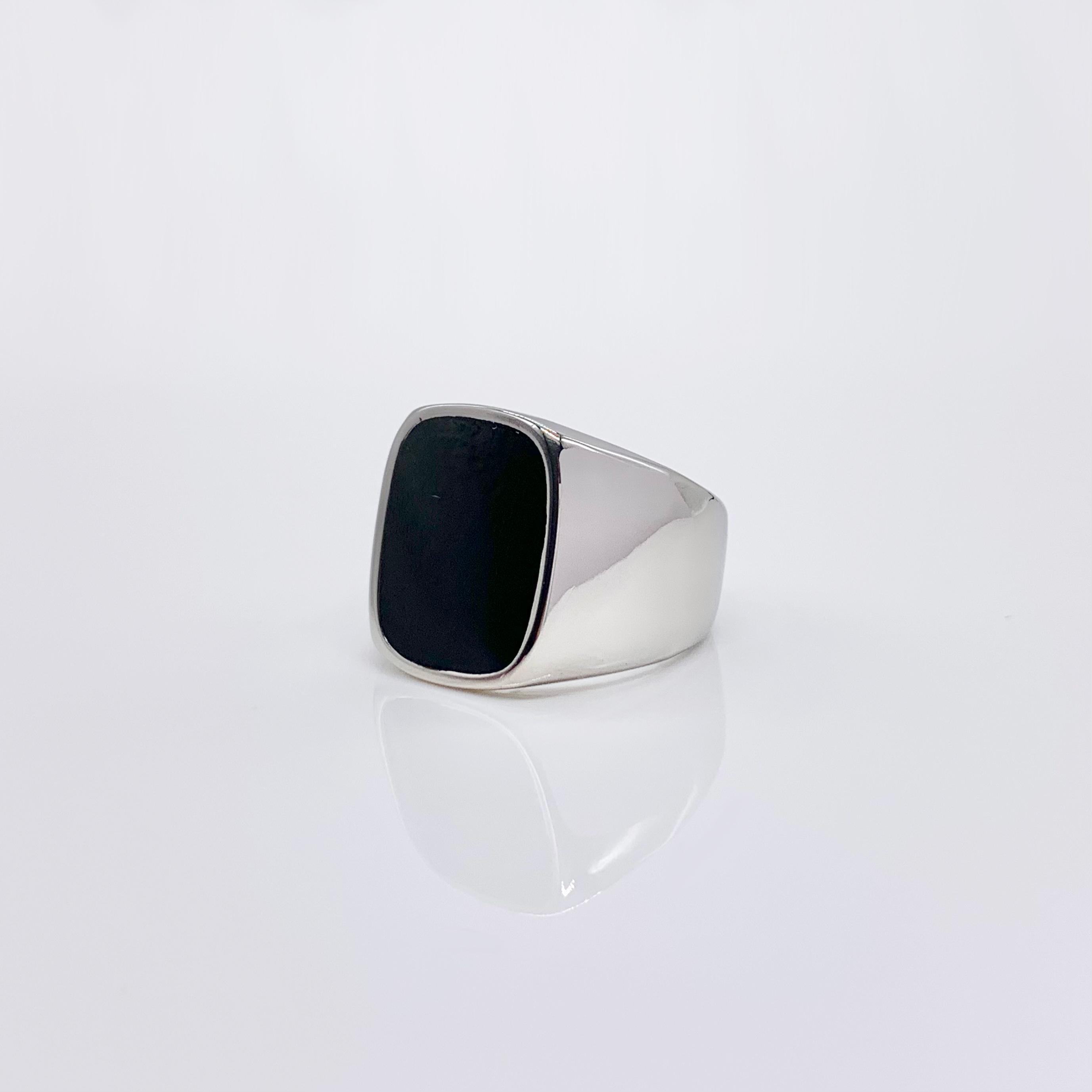  Rectangle Mirror Polished Stainless Steel Gold/Sliver Signet Pinky Ring