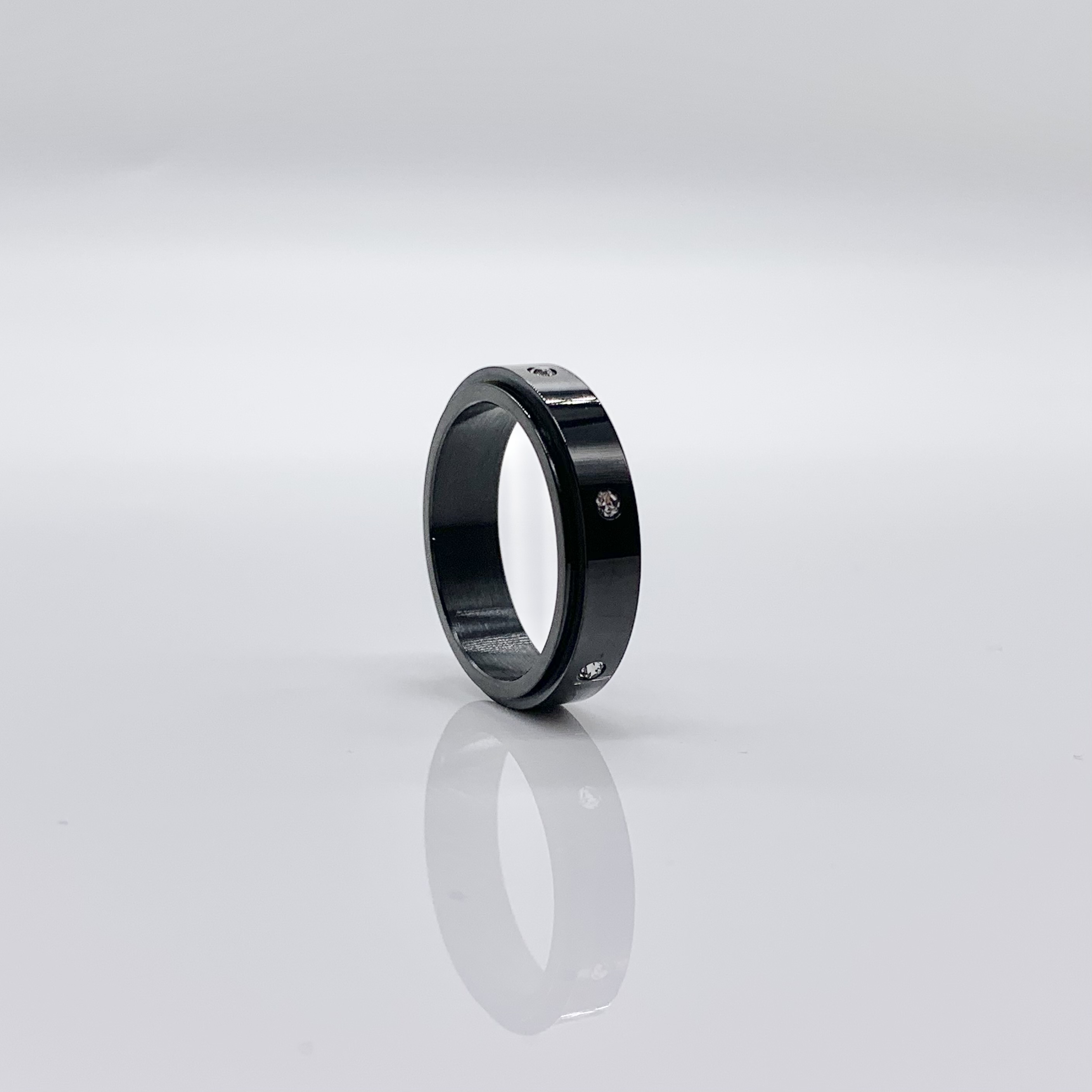 Elegant Titanium steel Spinner Fidget Ring 