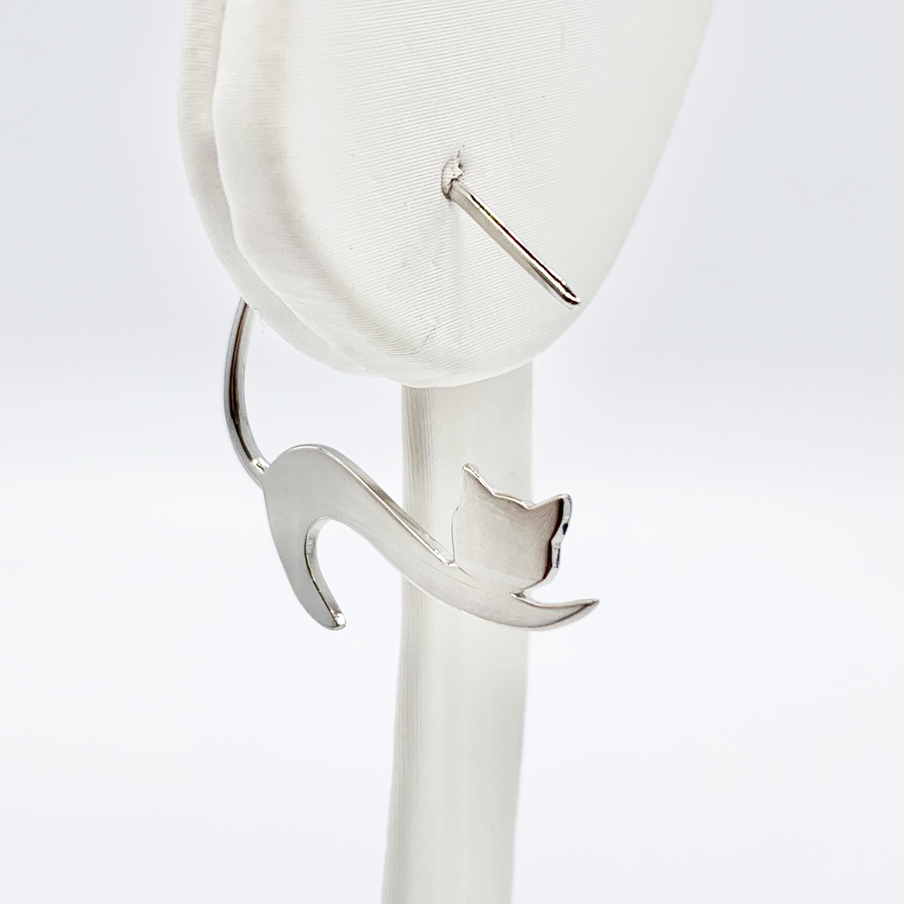 Cat Stud Earrings - Premium Real S925 Silver