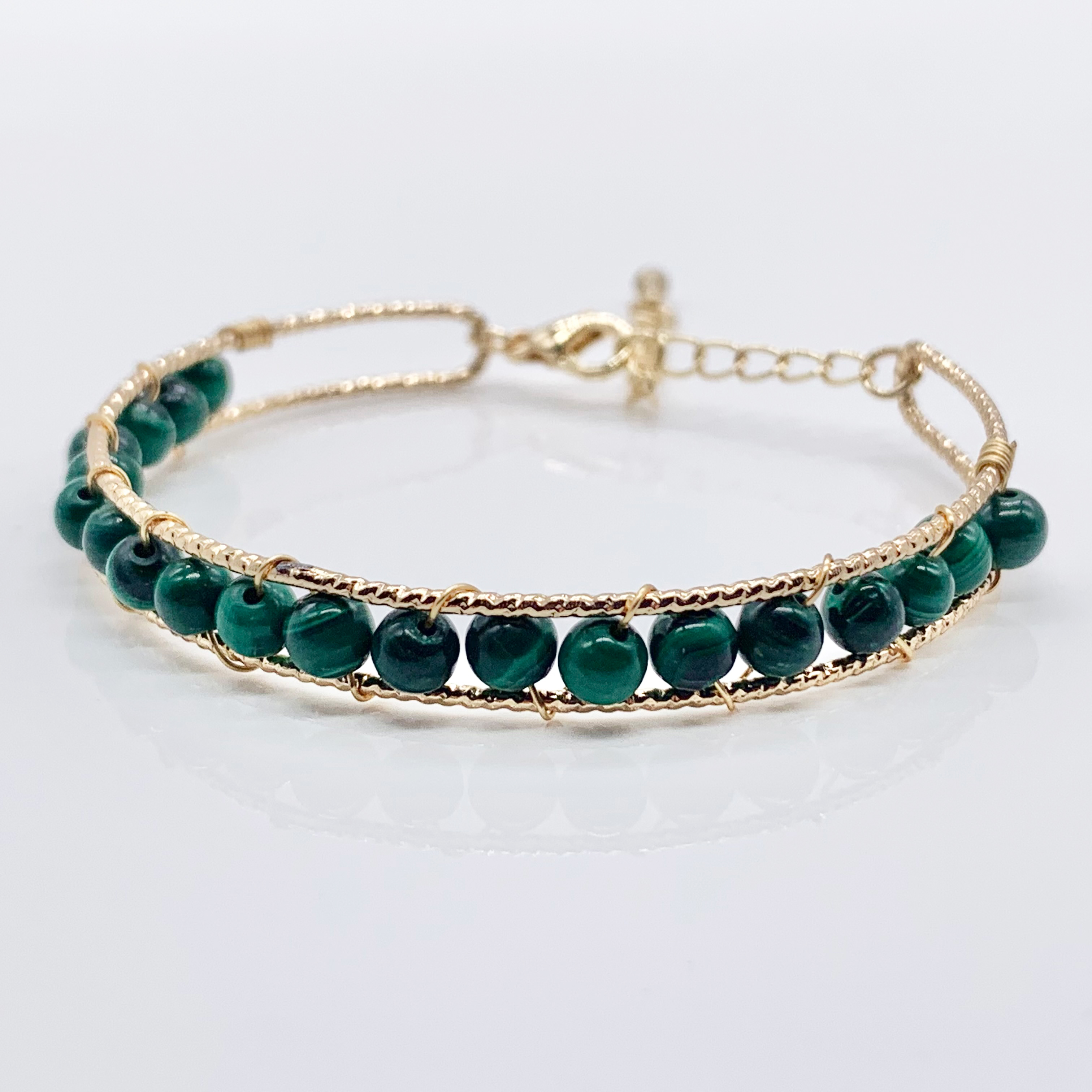 Amethyst | Jadeite | Fluorite | Strawberry Crystal Handmade Gemstone Adjustable copper and 14k Gold-plated bracelet 