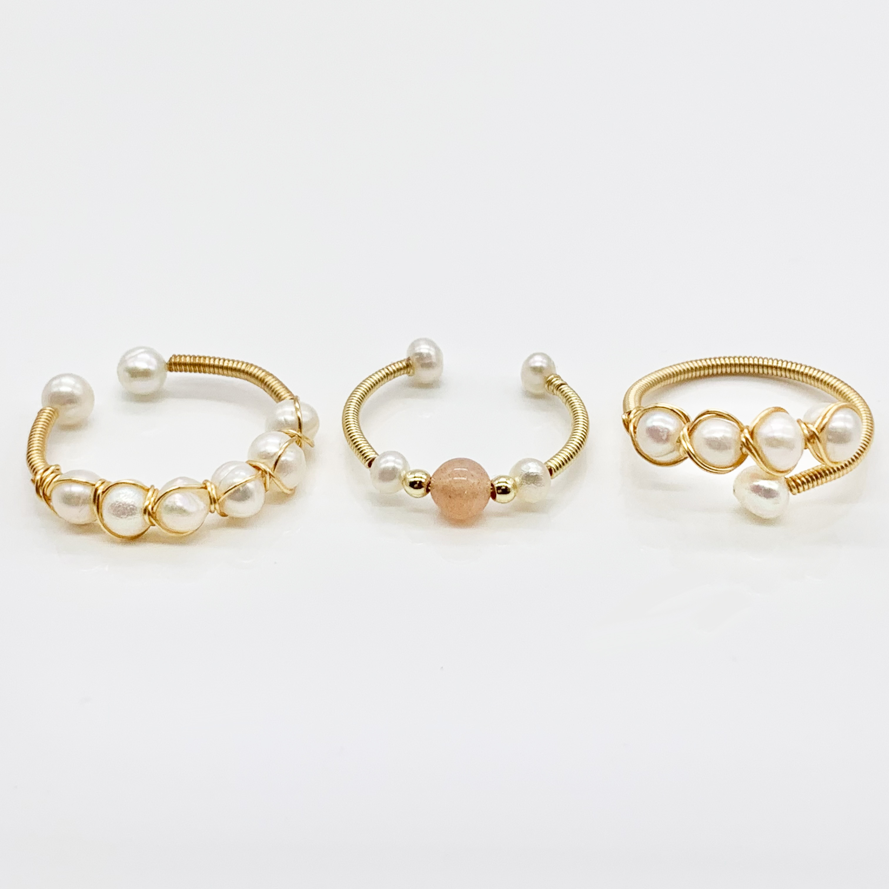 Dainty Handmade Pearls Beaded Ring