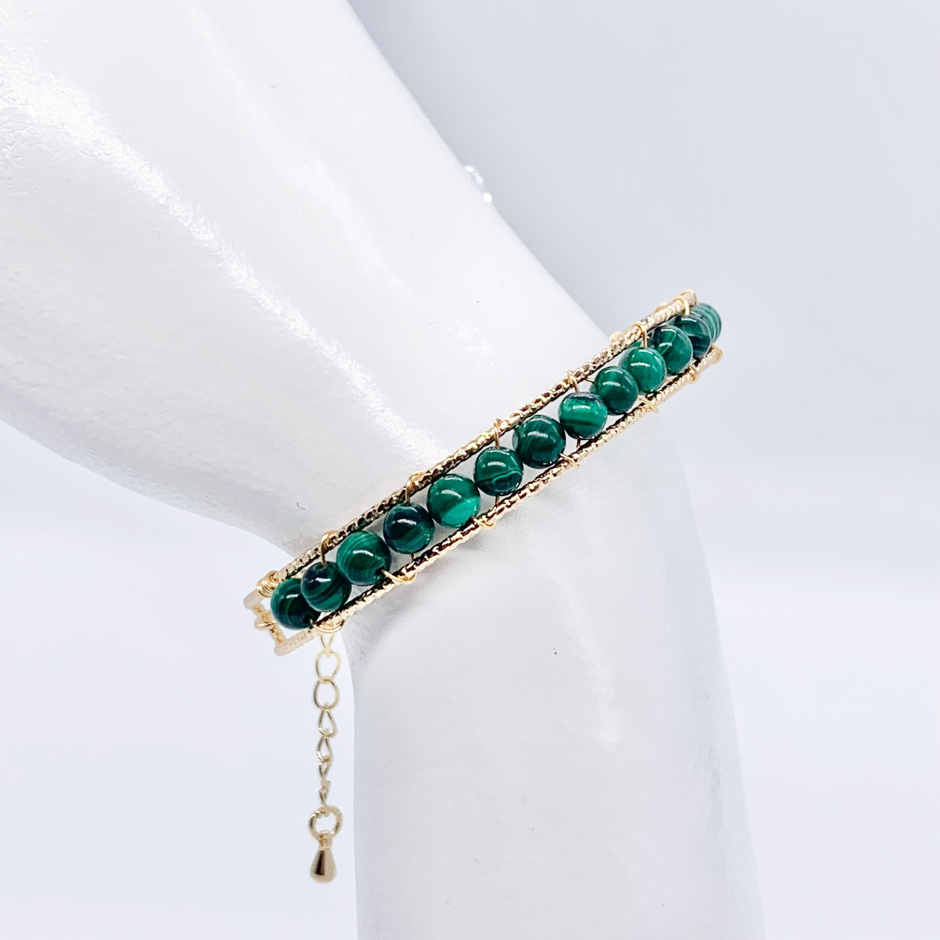 Amethyst | Jadeite | Fluorite | Strawberry Crystal Handmade Gemstone Adjustable copper and 14k Gold-plated bracelet 