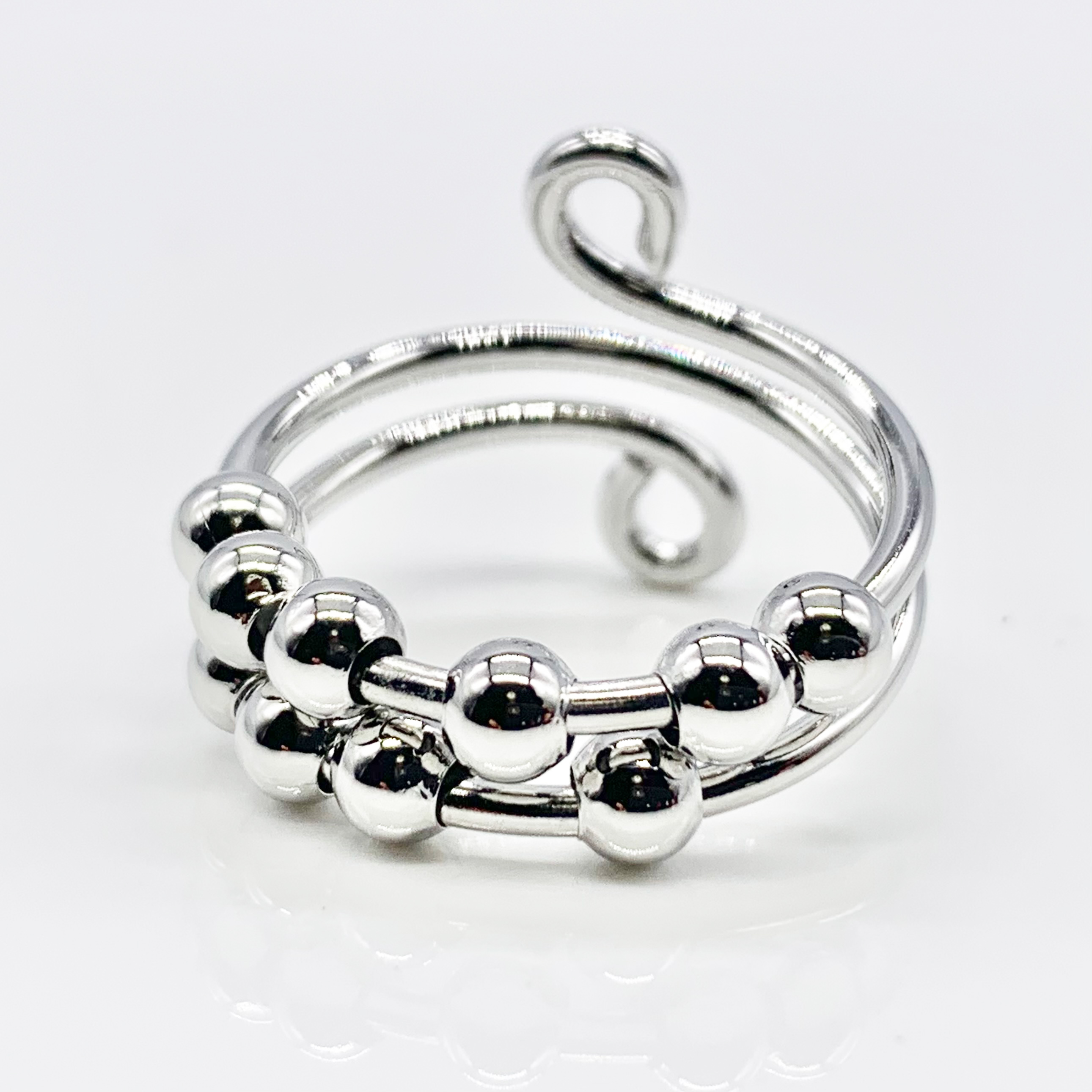 Dainty Fidget Silver/Gold Spinner Ring 