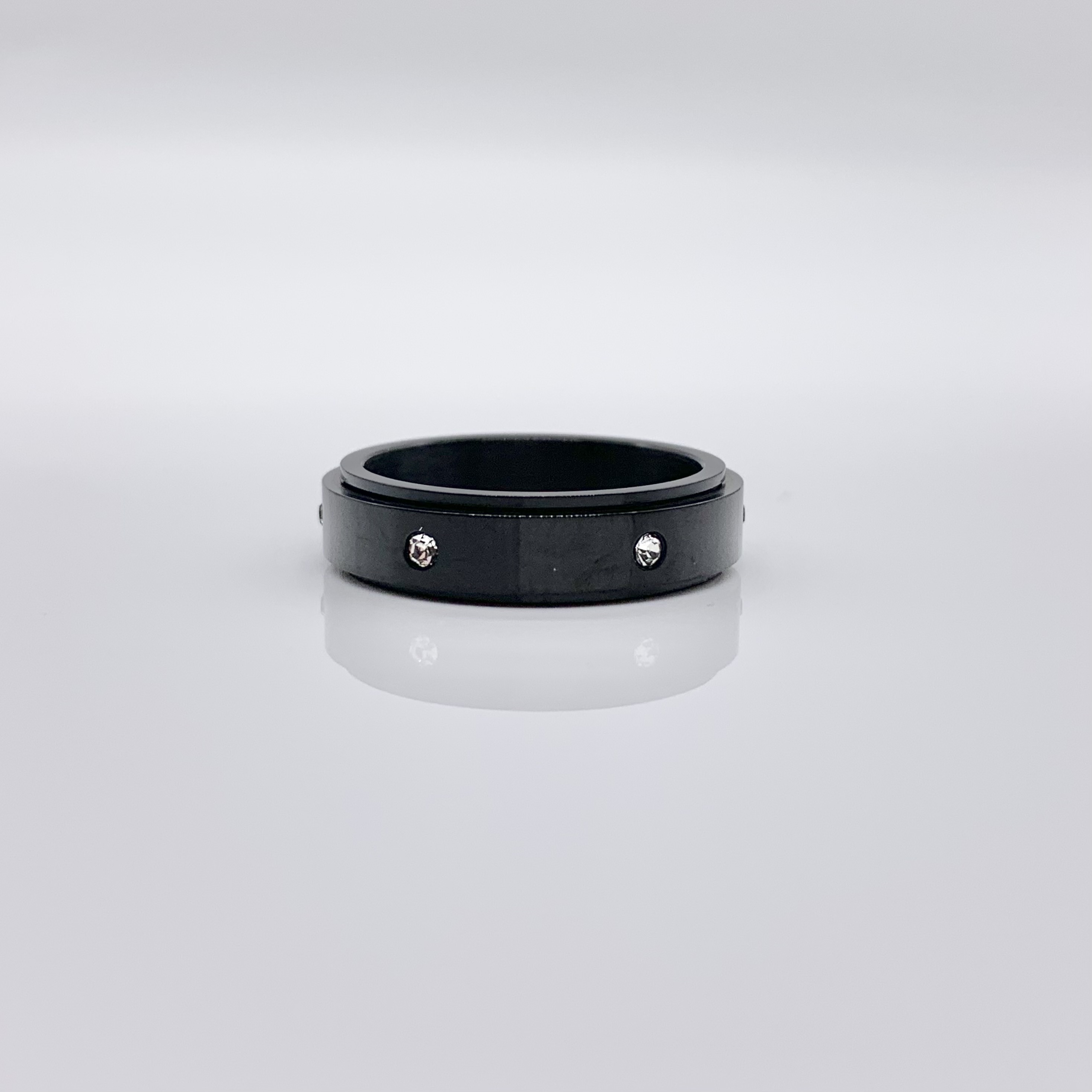 Elegant Titanium steel Spinner Fidget Ring 