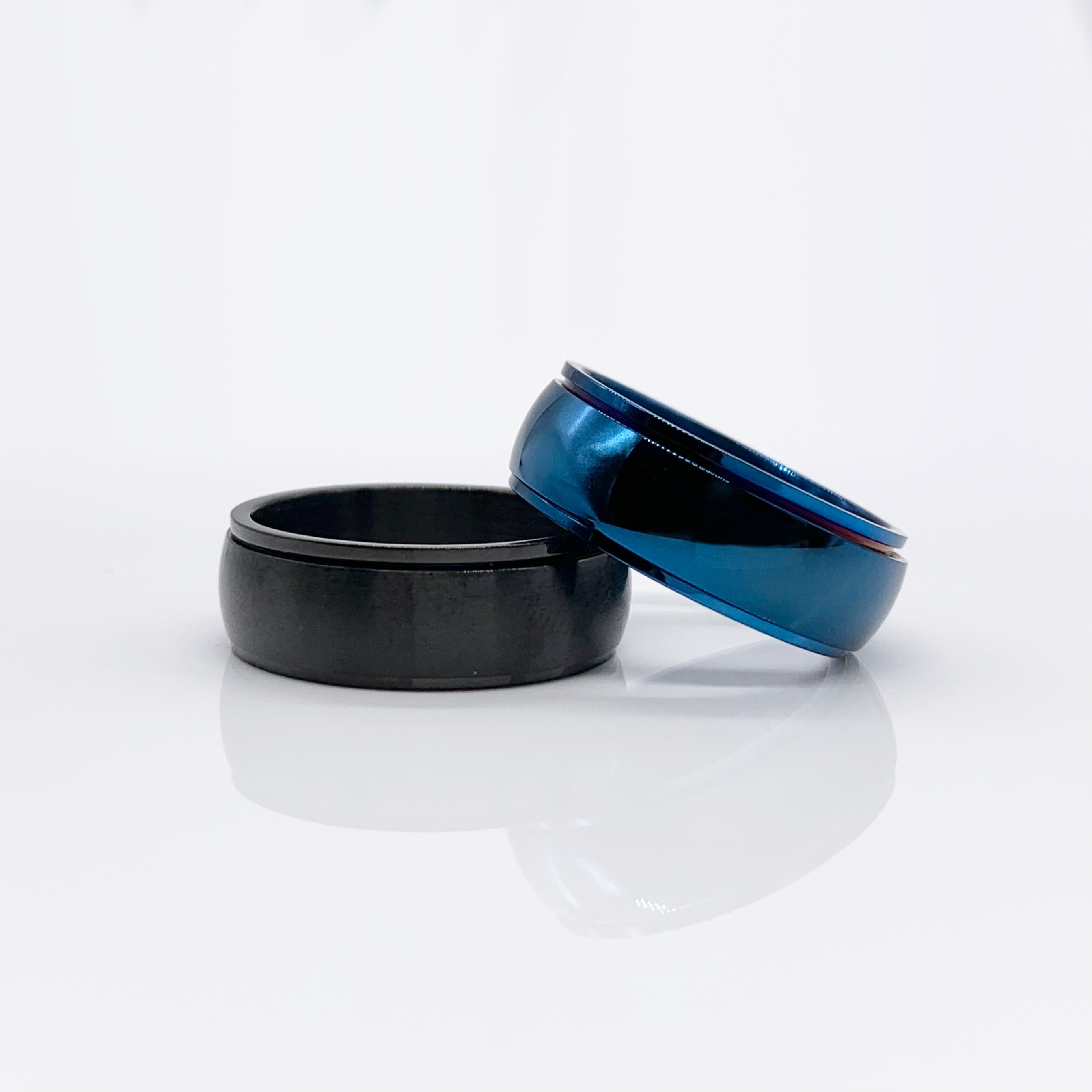 Shiny Titanium Steel Spinner Fidget Ring