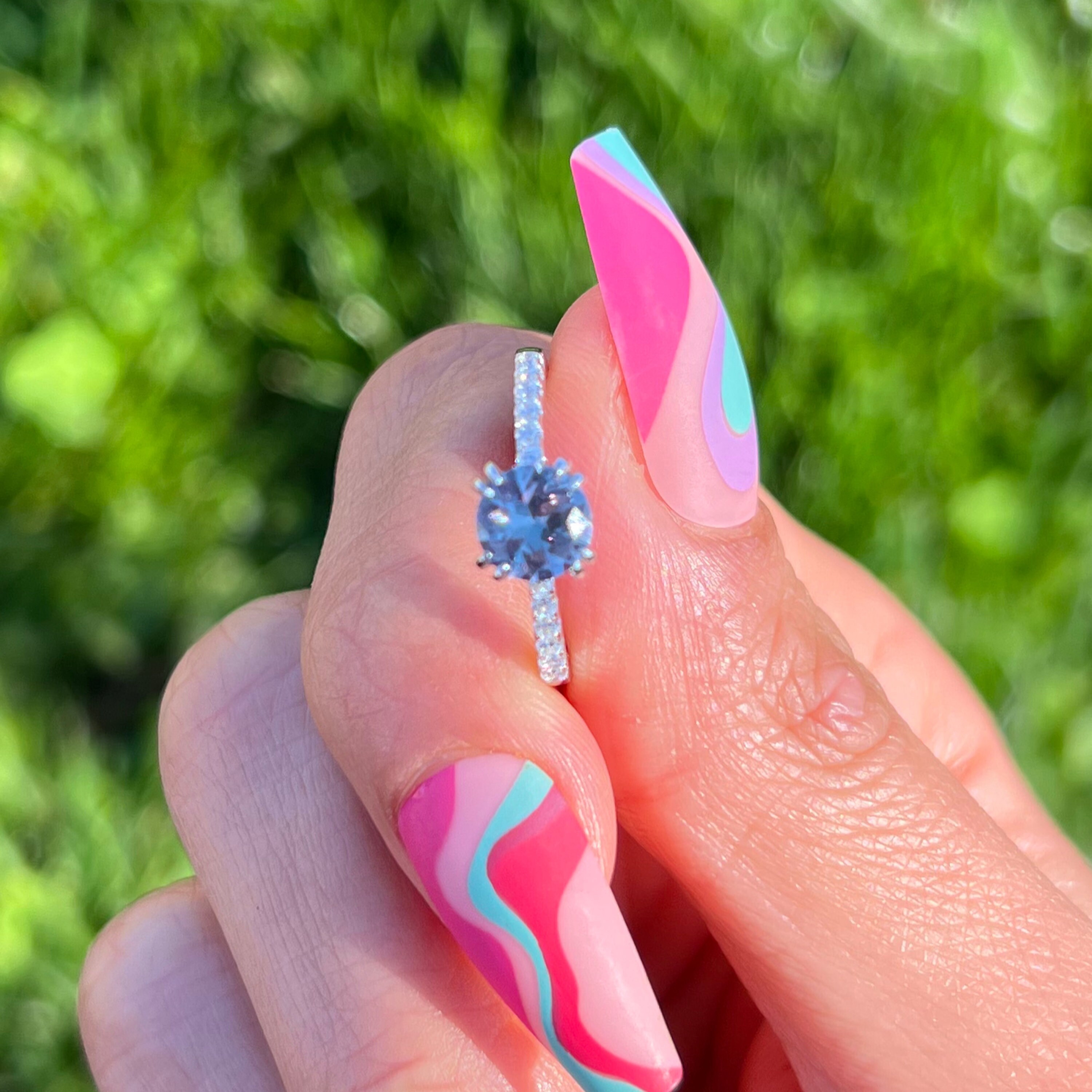 Unique Alexandrite June Birthstone Ring, Real Sterling Silver