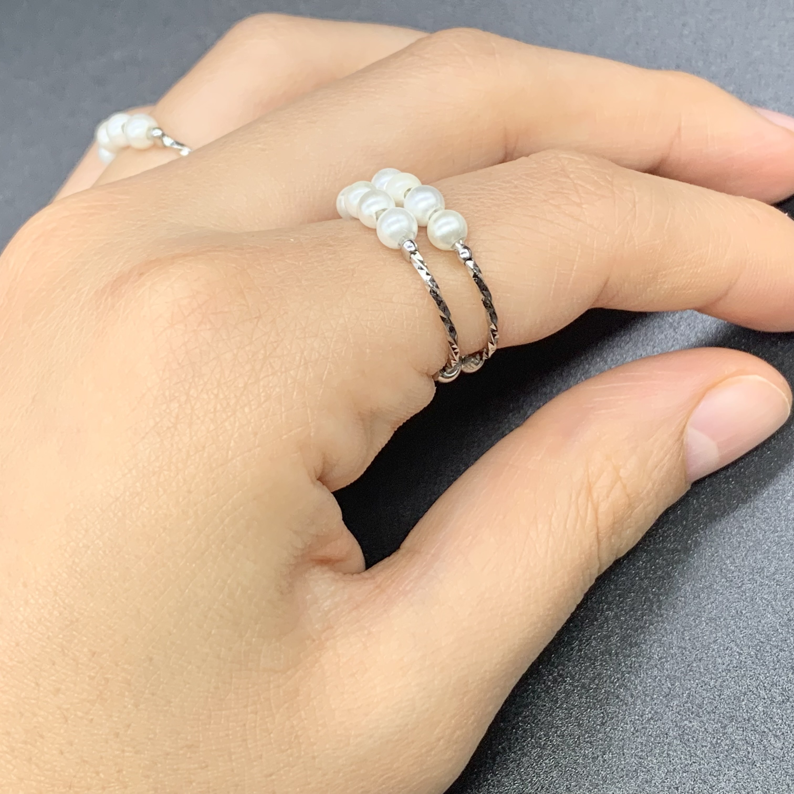 Dainty Pearls Spinner Fidget Ring