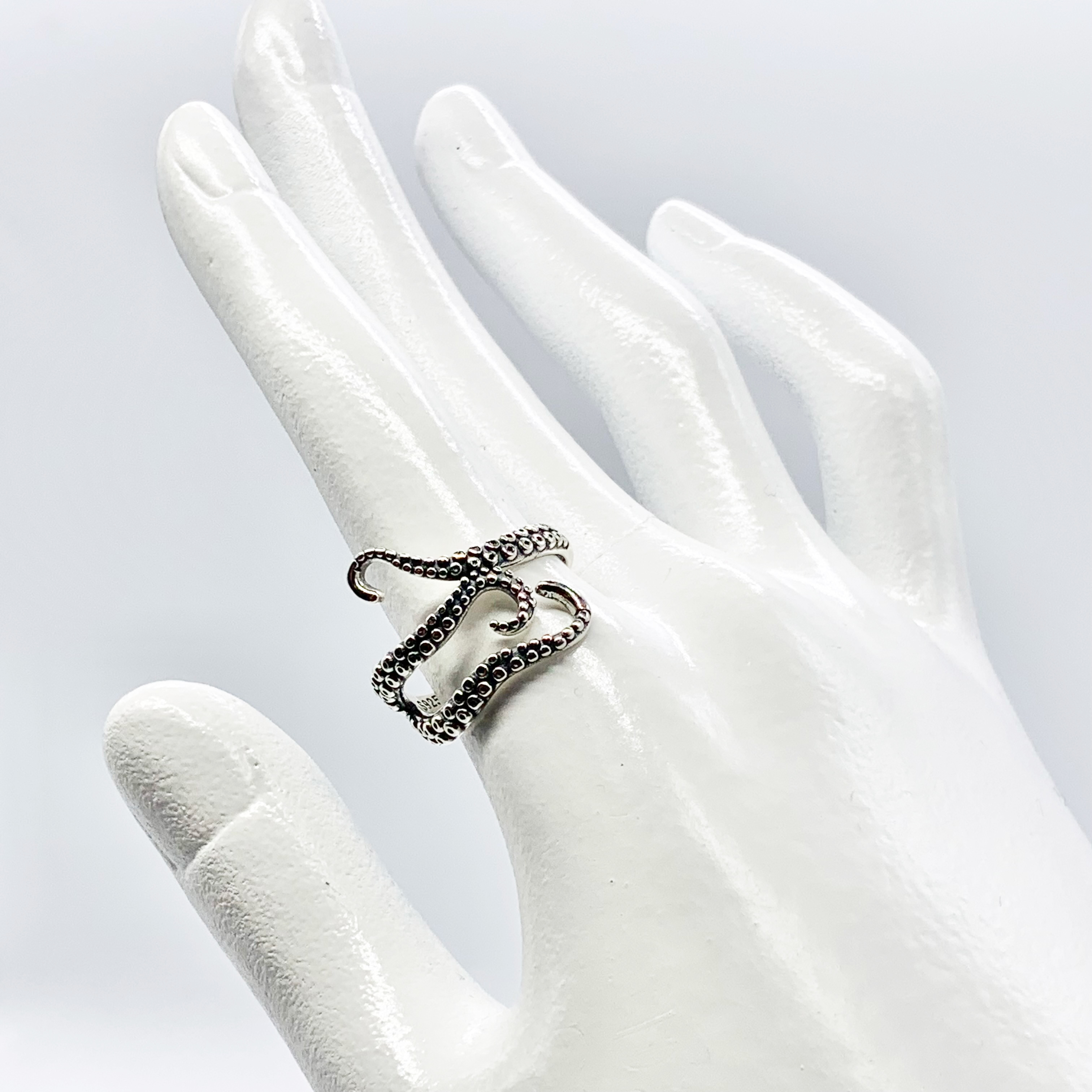 Vintage Japanese Octopus Tentacle Adjustable Ring-Premium Real Sterling Silver S925