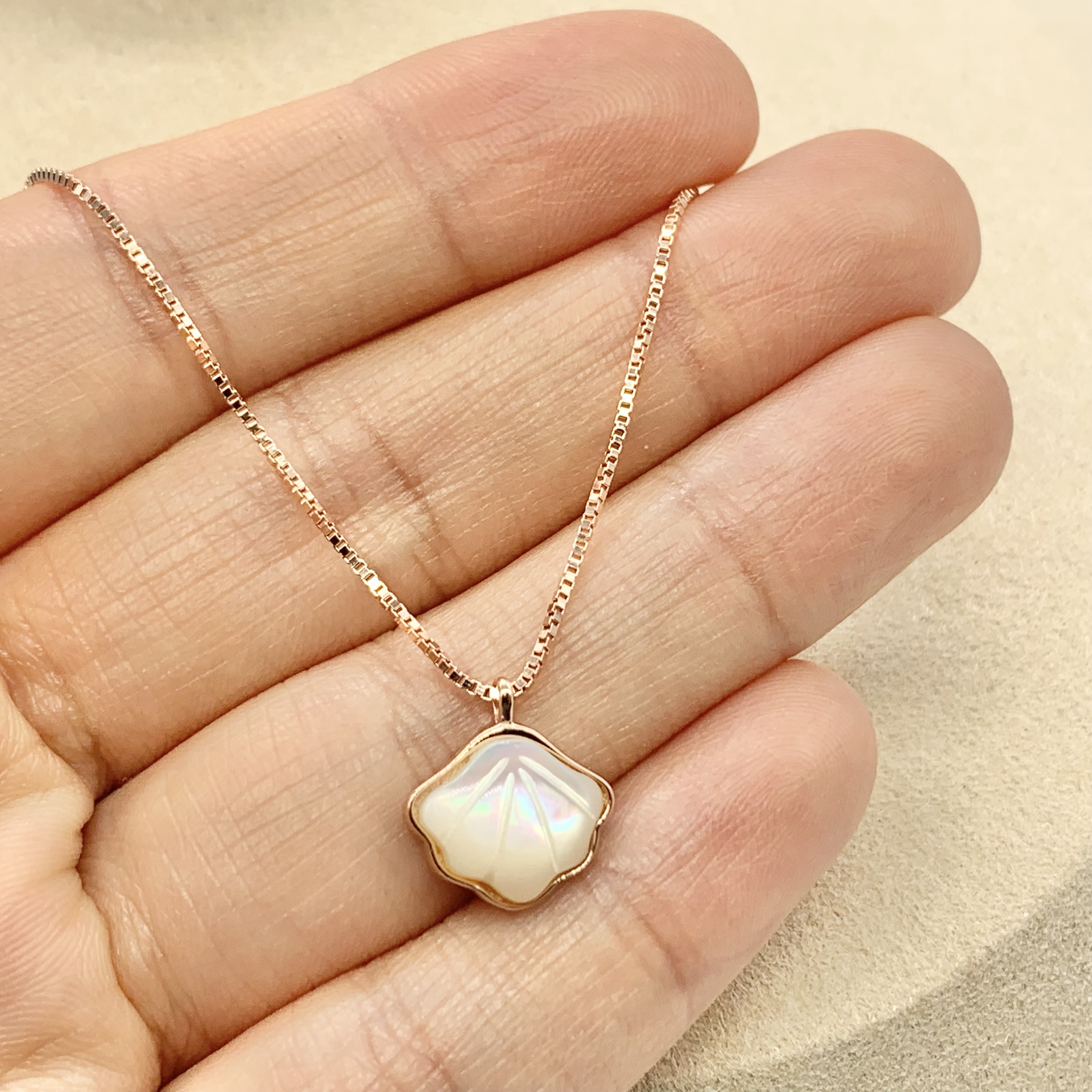 Sea Shell Necklace Silver/Rose Gold - Premium Real Silver S925