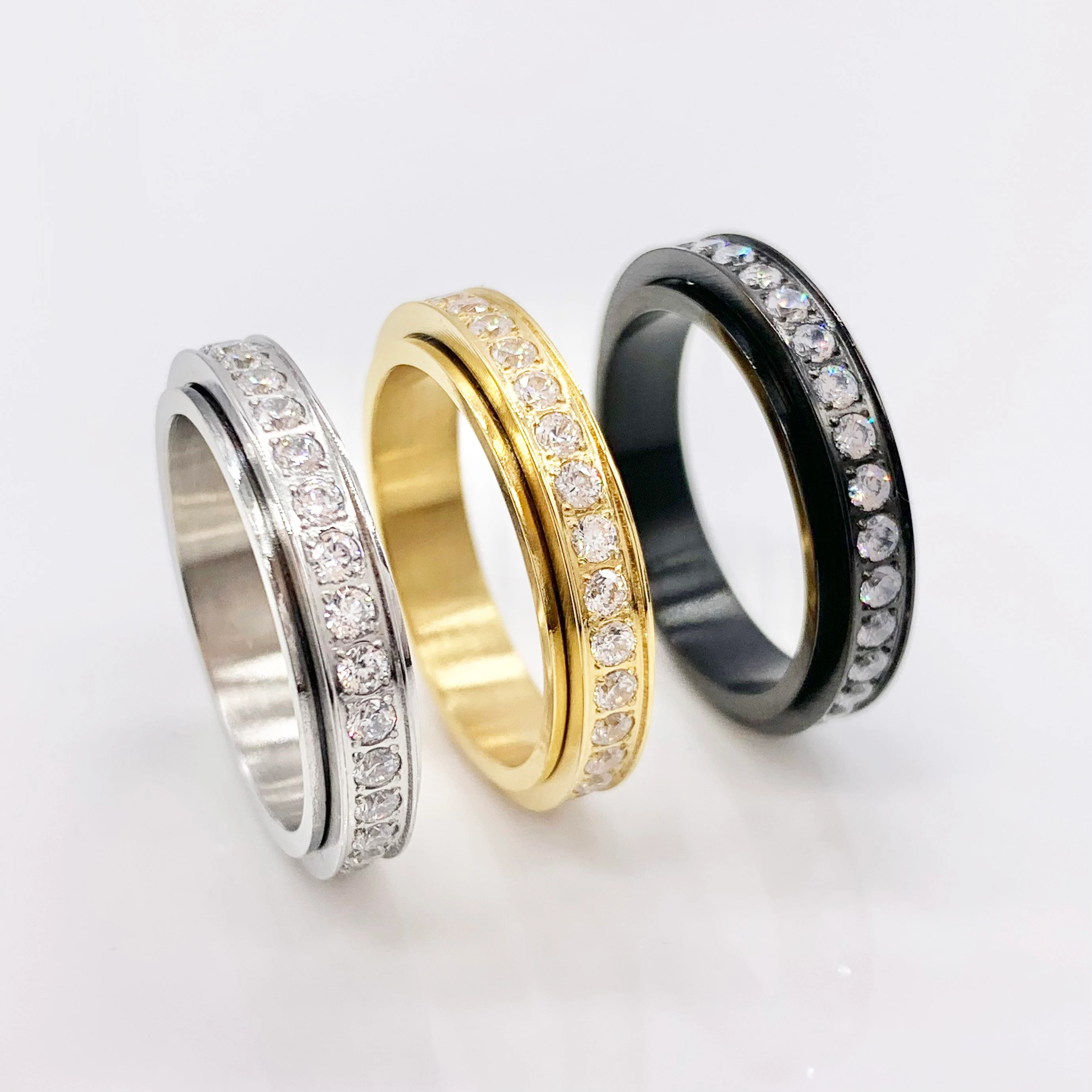 Stunning Spinner fidget Stainless Steel Ring