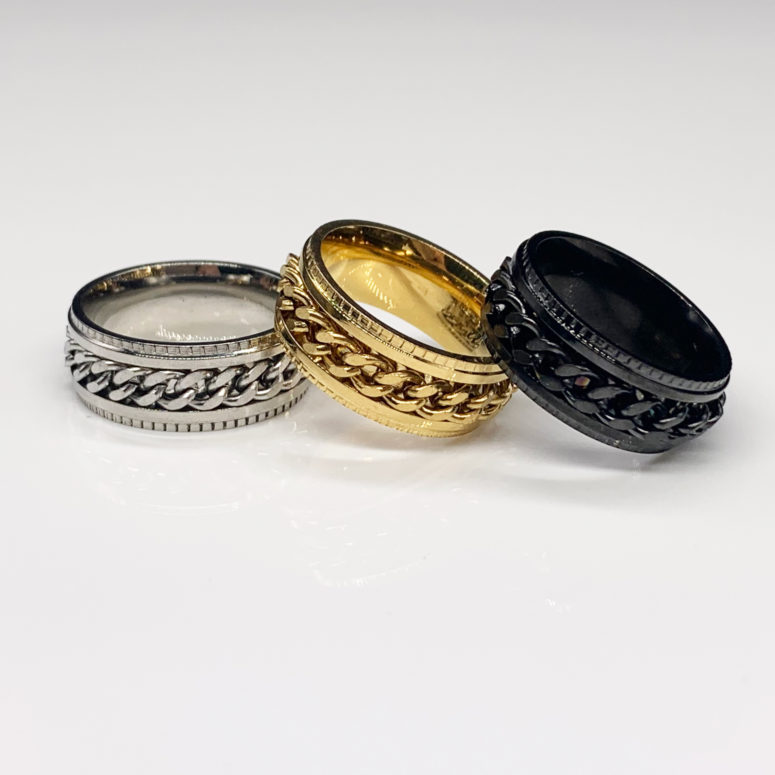 Cuban Link chain Spinner Fidget Ring - High Quality Stainless Steel