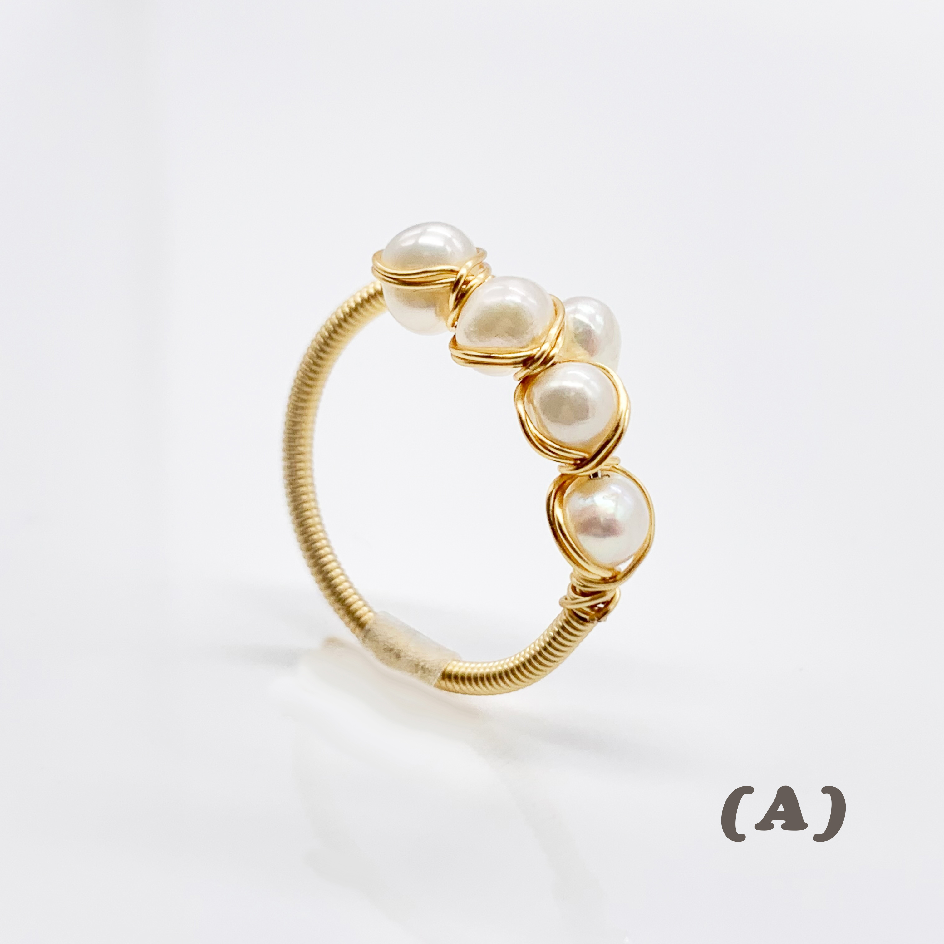 Dainty Handmade Pearls Beaded Ring