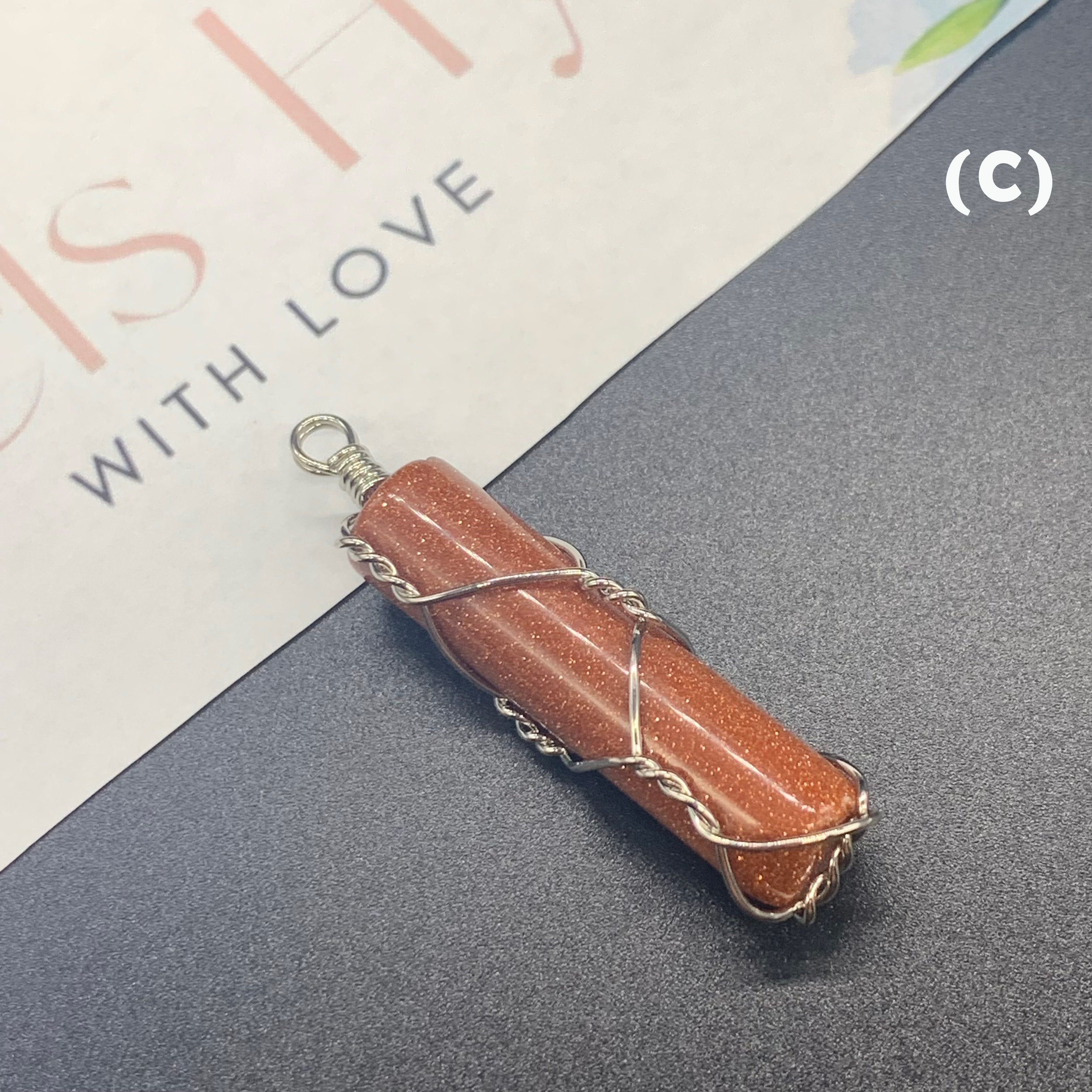 Handmade Natural Gemstone Blue Sandstone | Goldstone Pendant | Black Obsidian | Amethyst |Opal | Tiger's Eye Necklace 