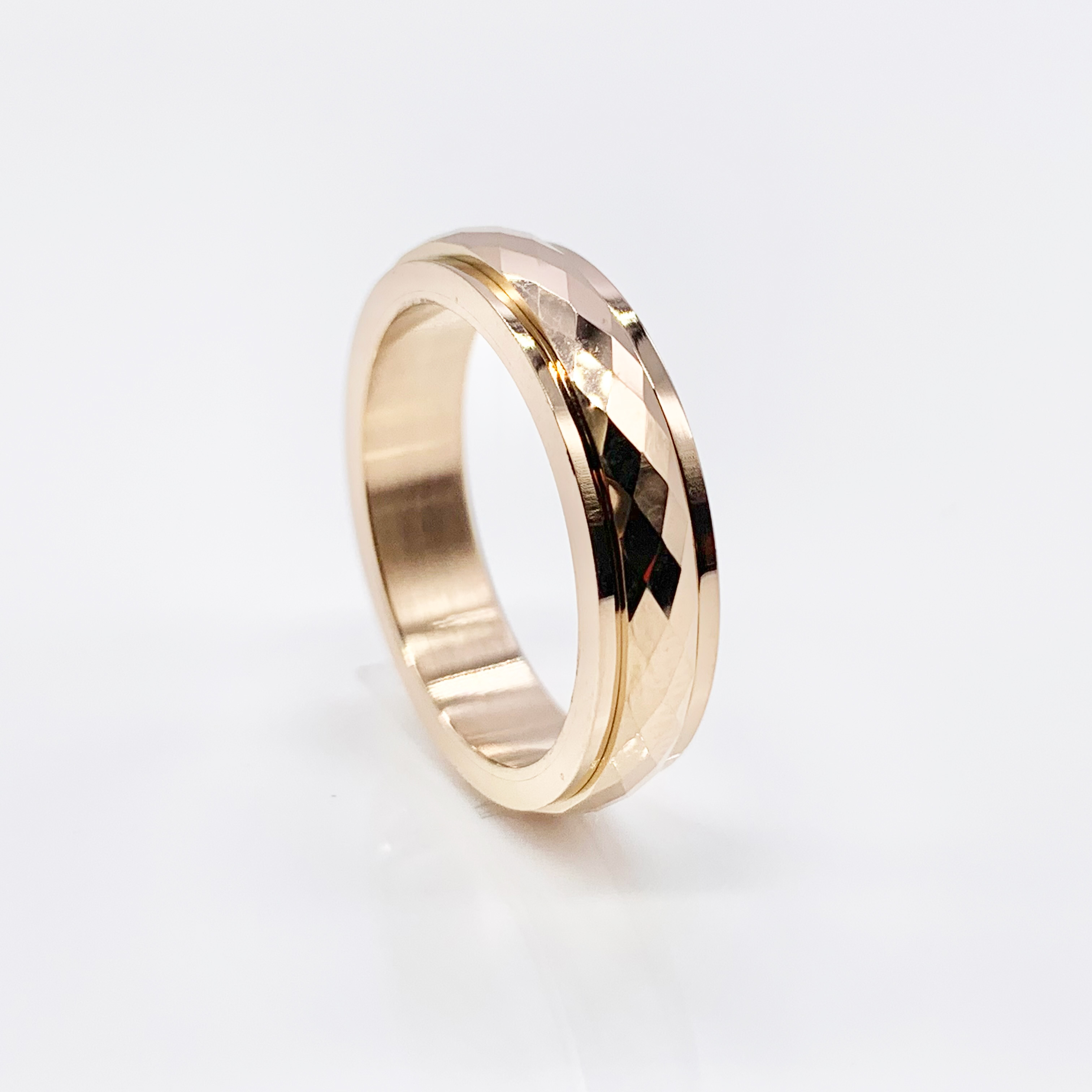Tungsten Carbide Spinner Rose Gold/Gold Fidget Ring