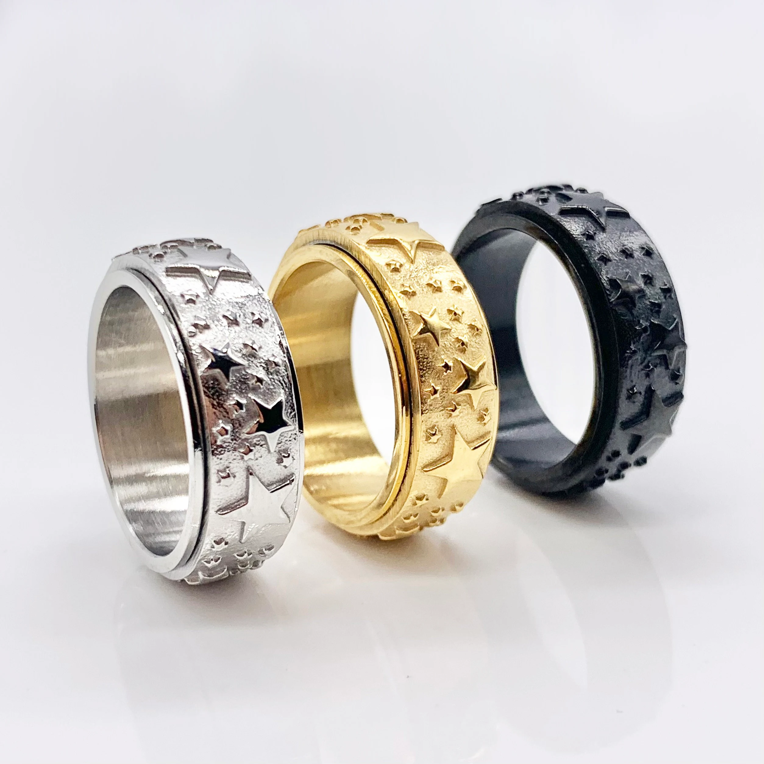 3D Star Spinner Rings - Fidget with Style 