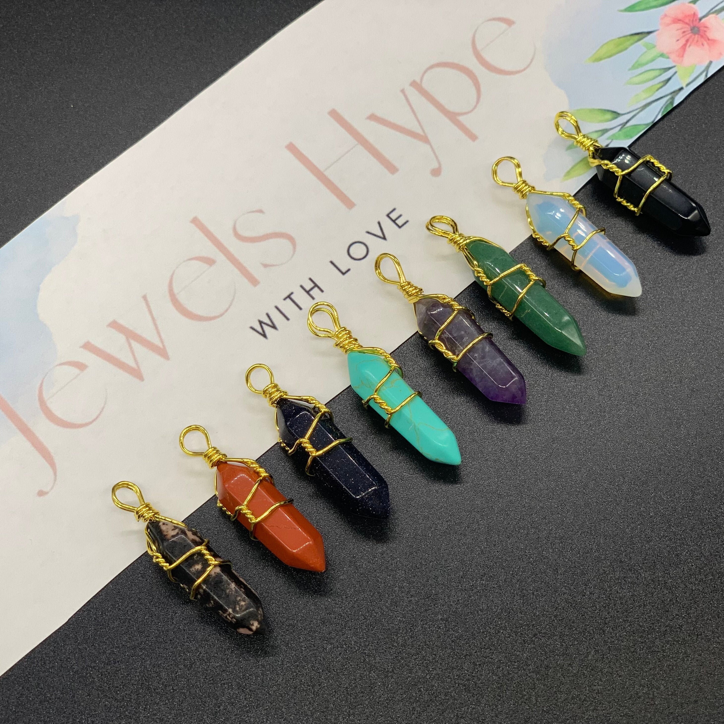 Tigers Eye | Quartz |Green Aventurine | Agate | Goldstone Natural Gemstone Crystals Necklace