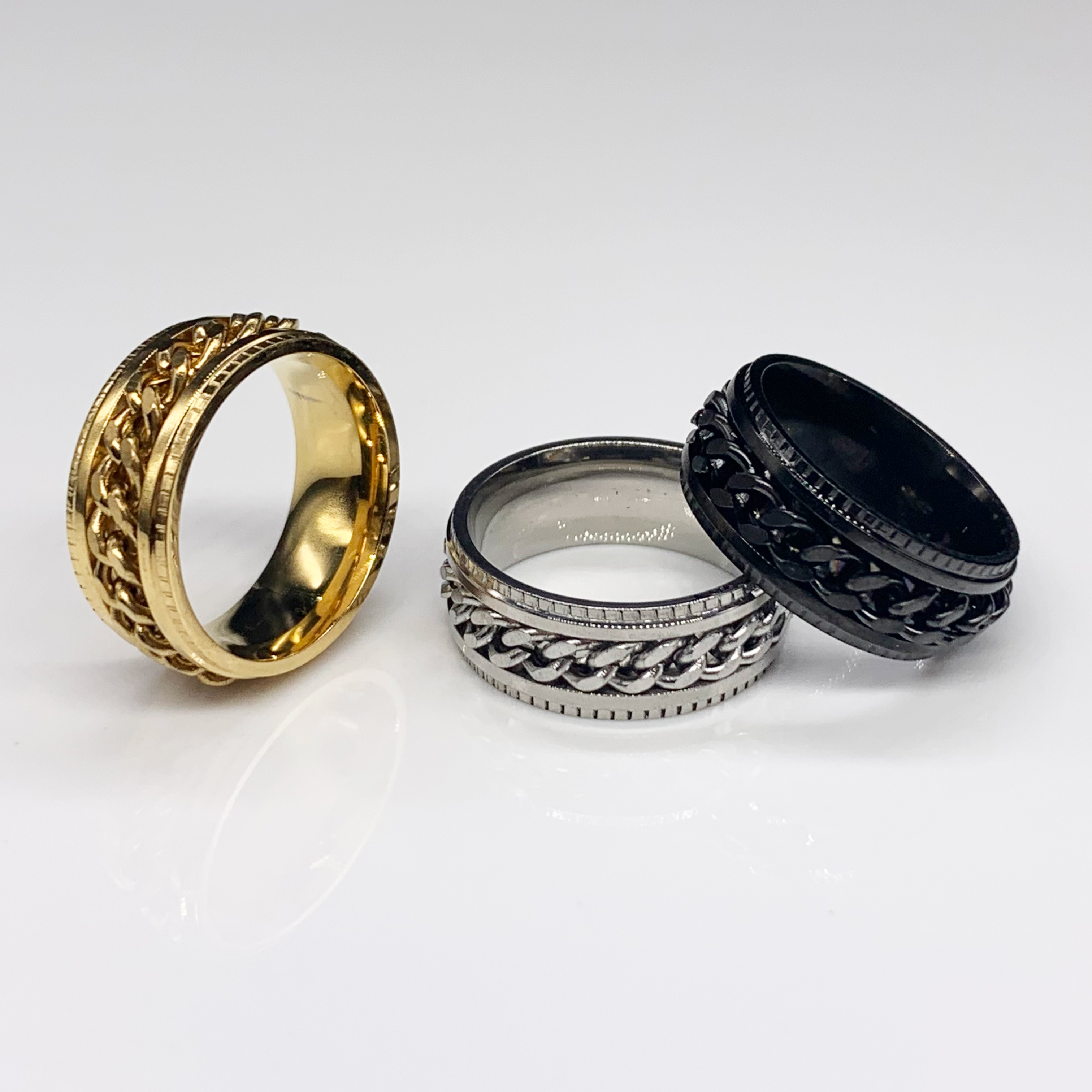 Cuban Link chain Spinner Fidget Ring - High Quality Stainless Steel