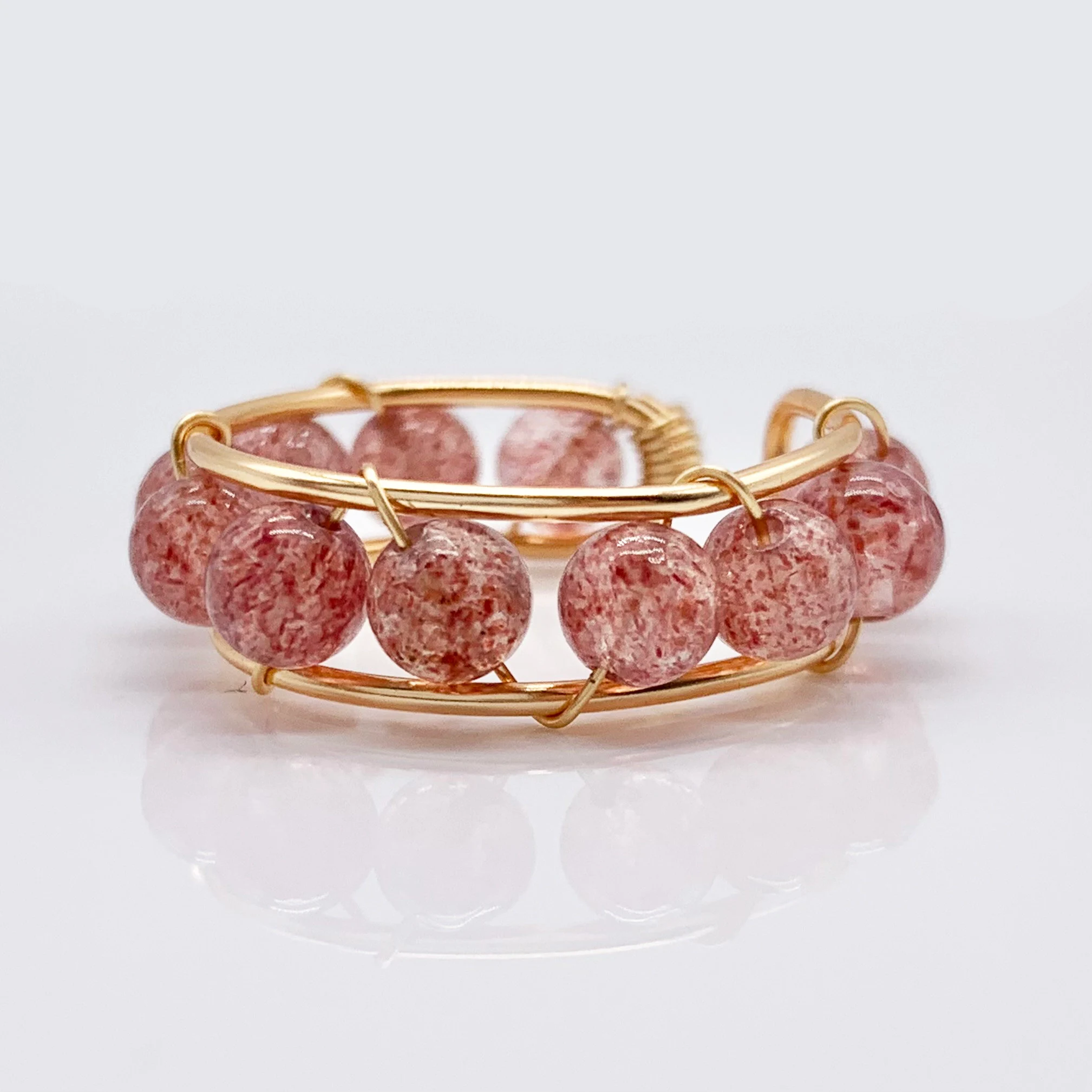 Dainty Spinner Fidget Ring with Purple | Grey | Pink | pinkish white Beads