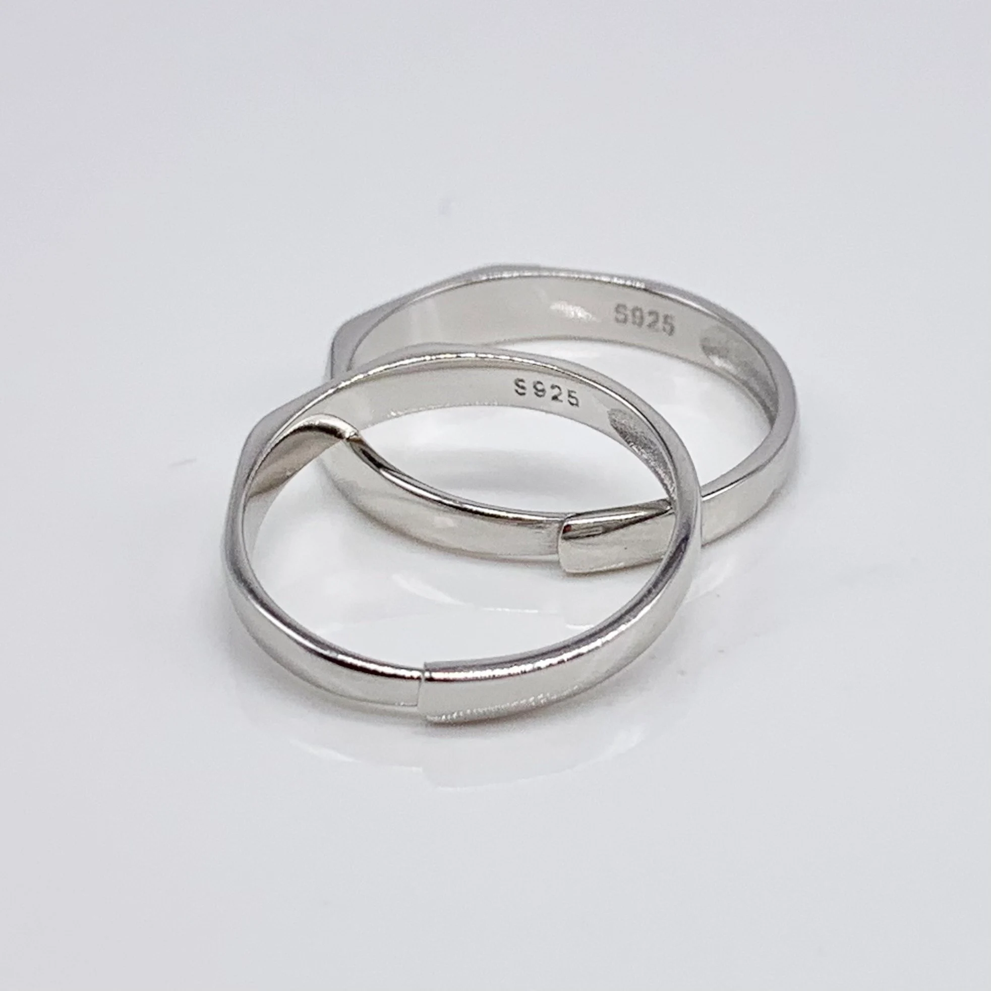 Set of 2 Adjustable Couple Rings -Premium Real Silver S925