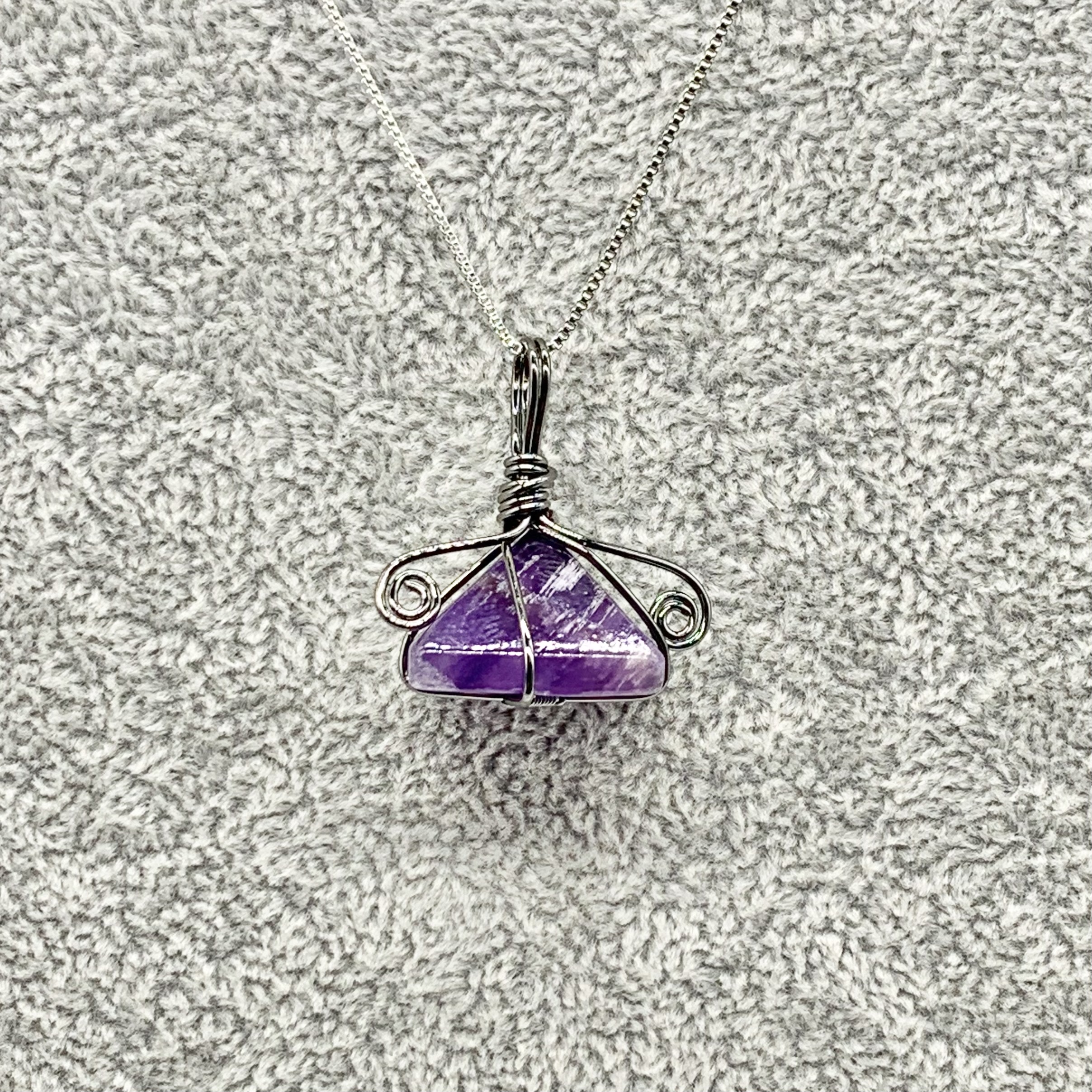  Purple Raw Amethyst-February Birthstone-Handmade Necklaces