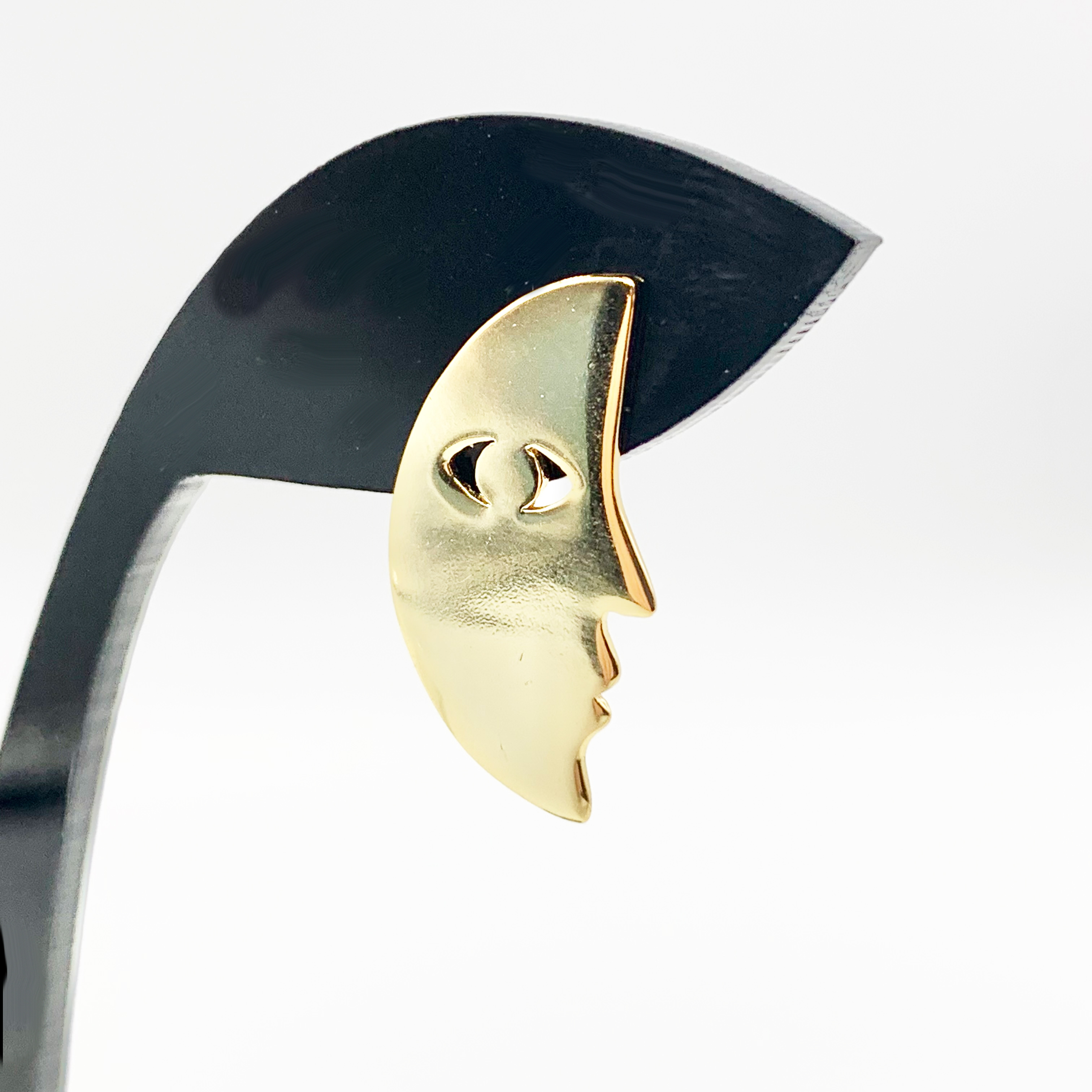 Gold Moon Earrings-Premium Real S925 Silver