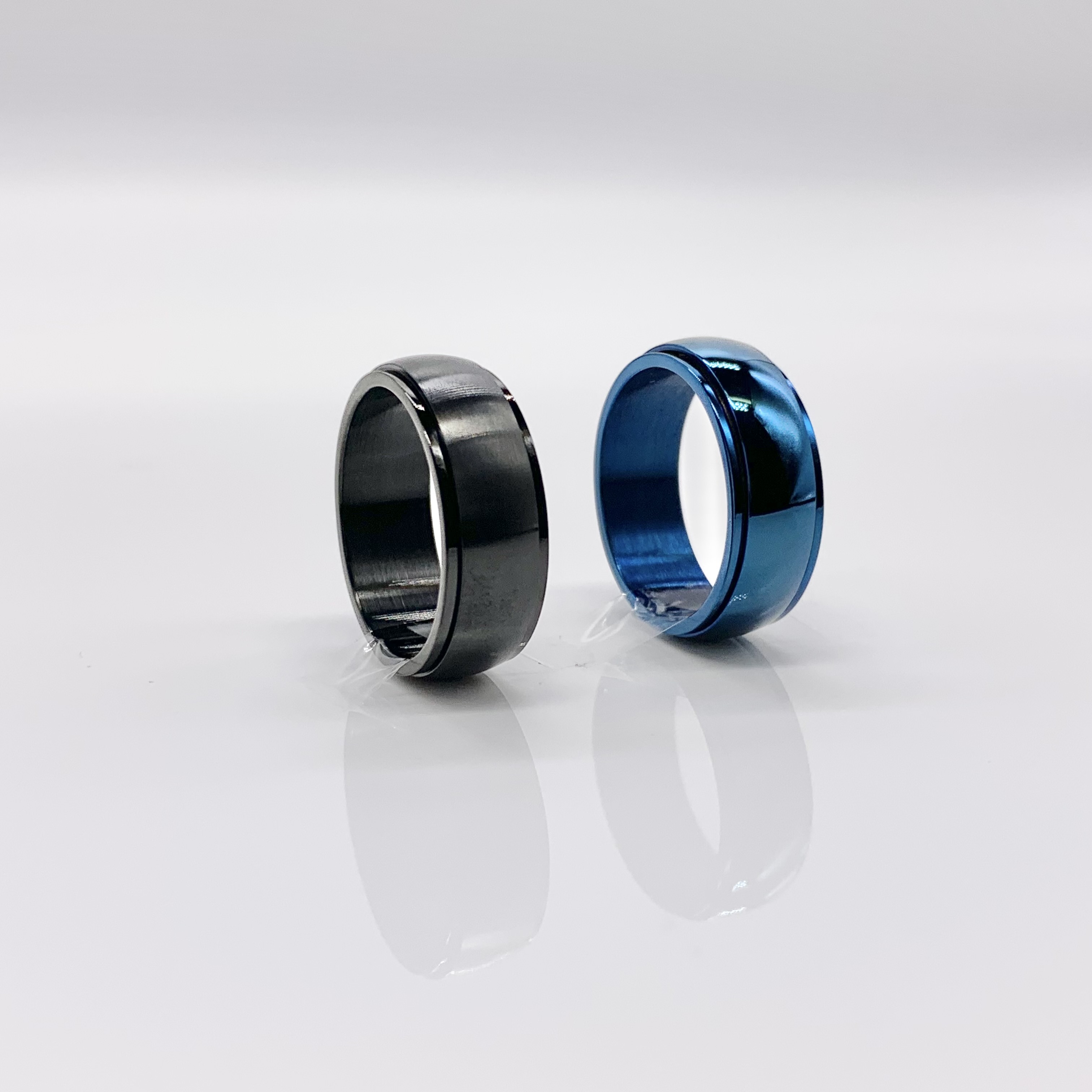 Shiny Titanium Steel Spinner Fidget Ring