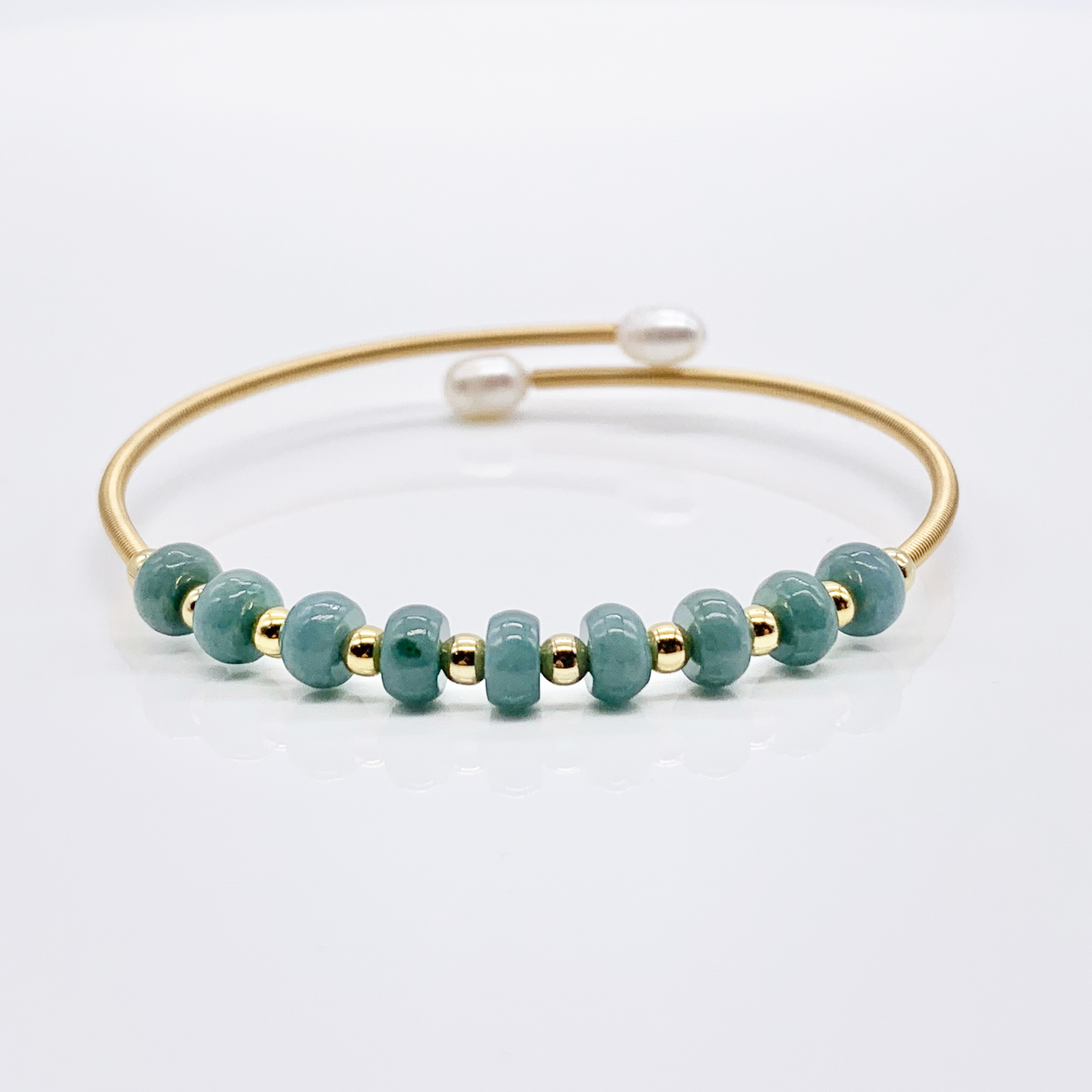 Tourmaline | Strawberry Crystal | Emerald | Aquamarine Handmade Gemstone Adjustable Copper and 14k Gold-plated bracelet  