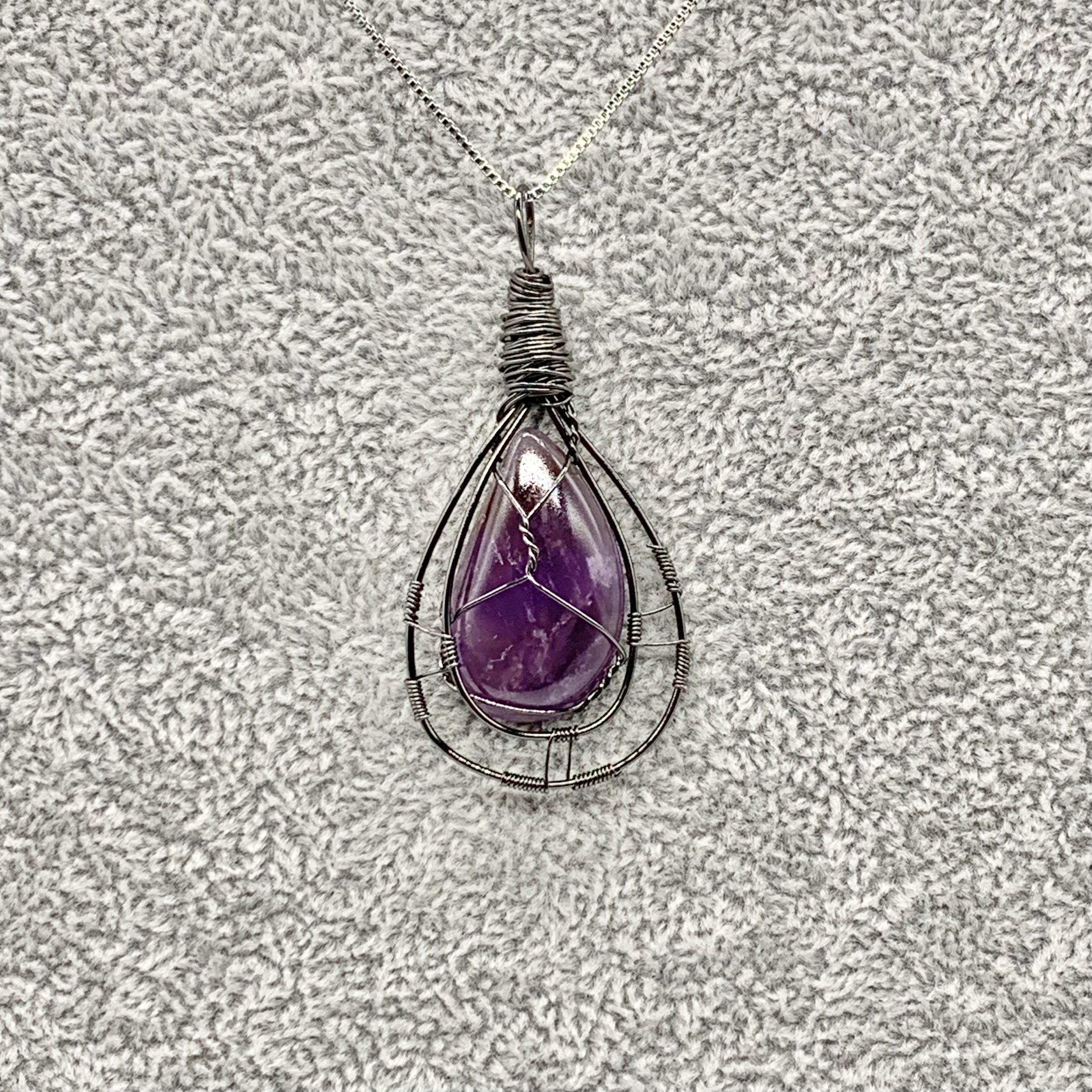  Purple Raw Amethyst-February Birthstone-Handmade Necklaces