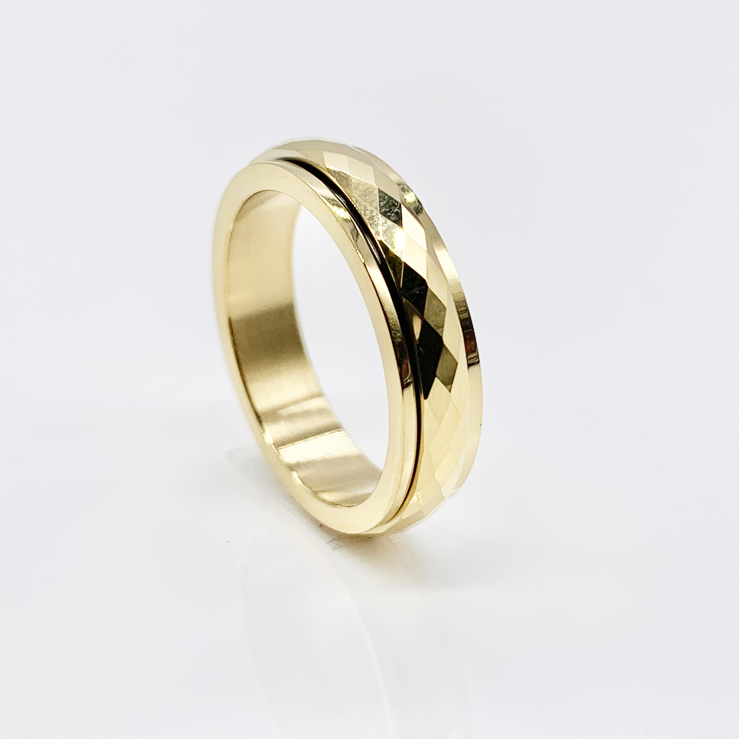 Tungsten Carbide Spinner Rose Gold/Gold Fidget Ring