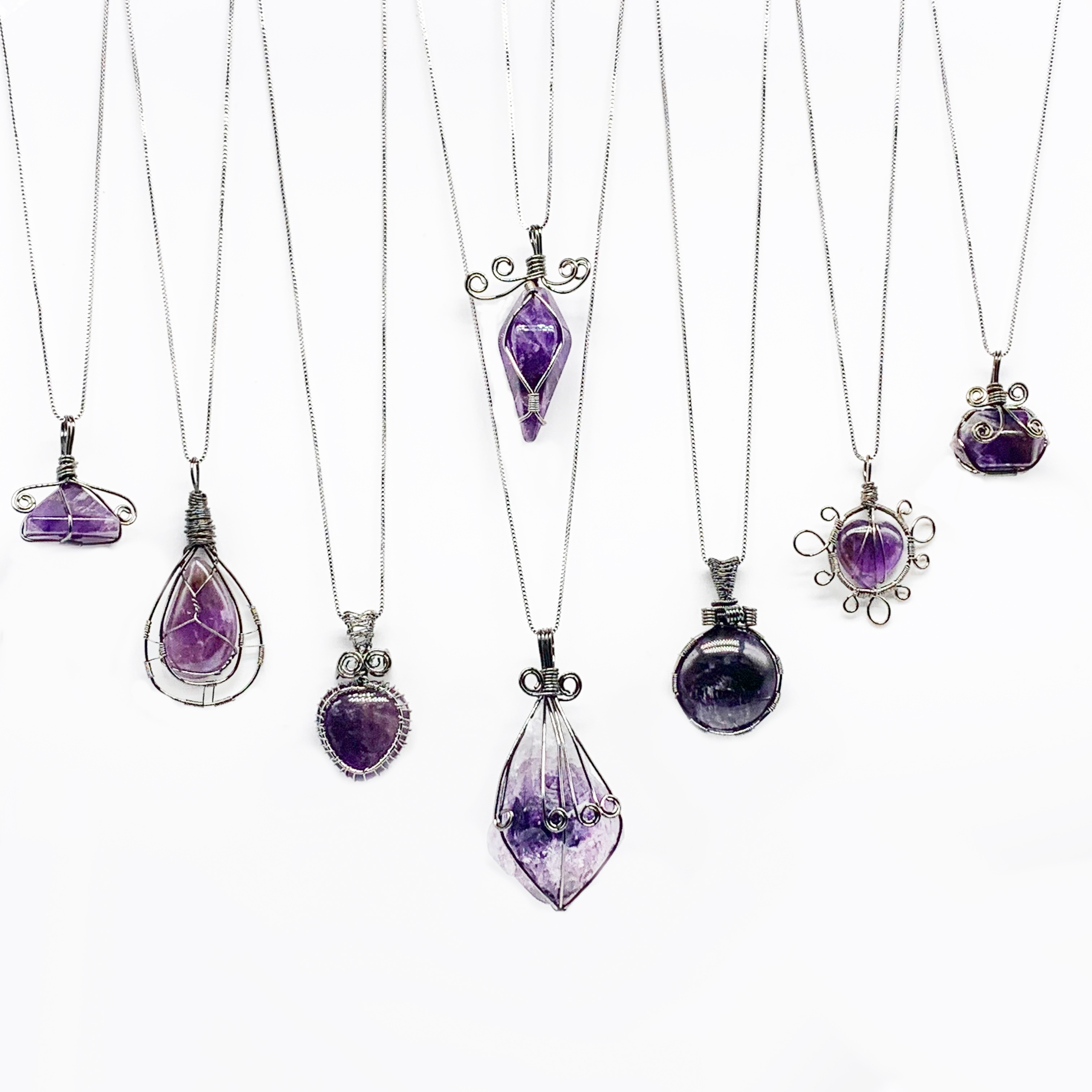 Purple Raw Amethyst-February Birthstone-Handmade Necklaces