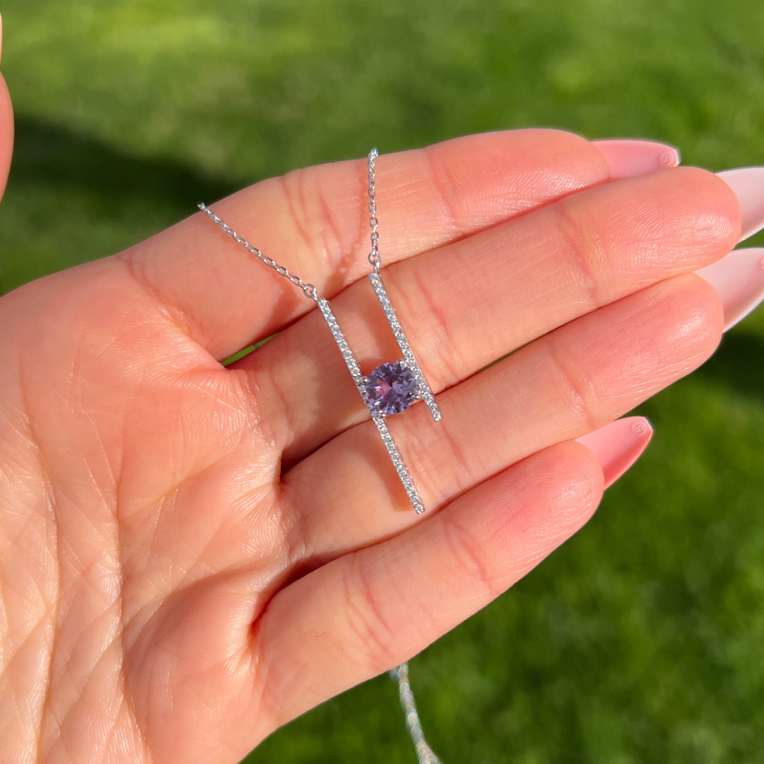 Adjustable Alexandrite Necklace - Premium Real Silver S925