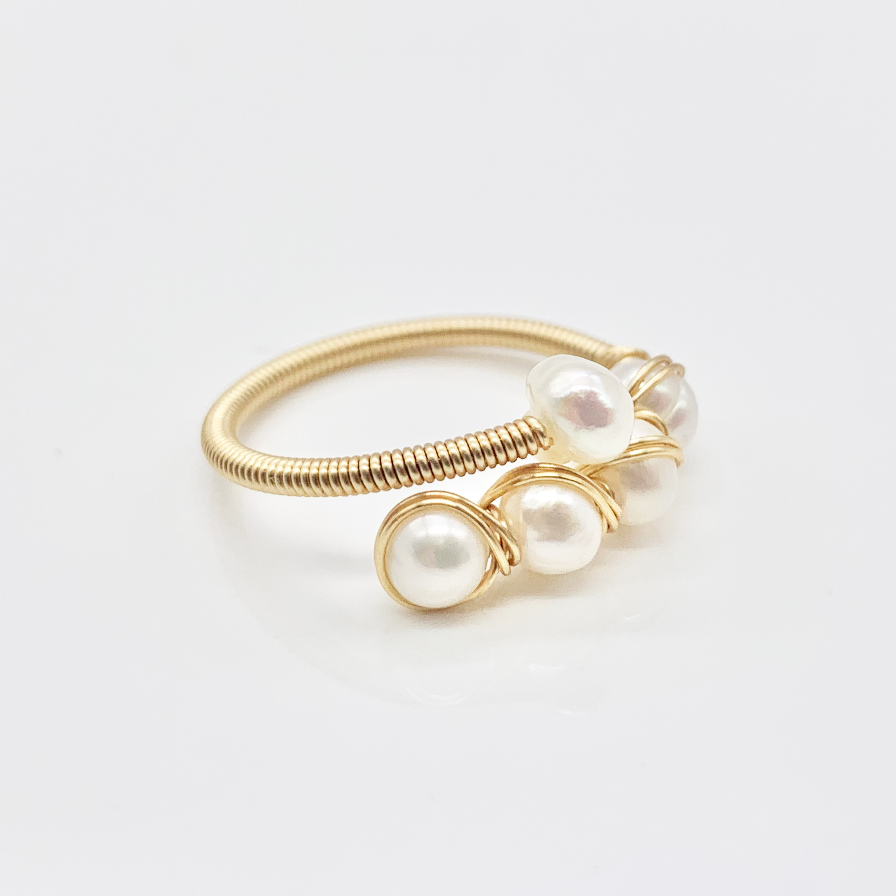 Dainty Handmade Pearls Beaded Ring