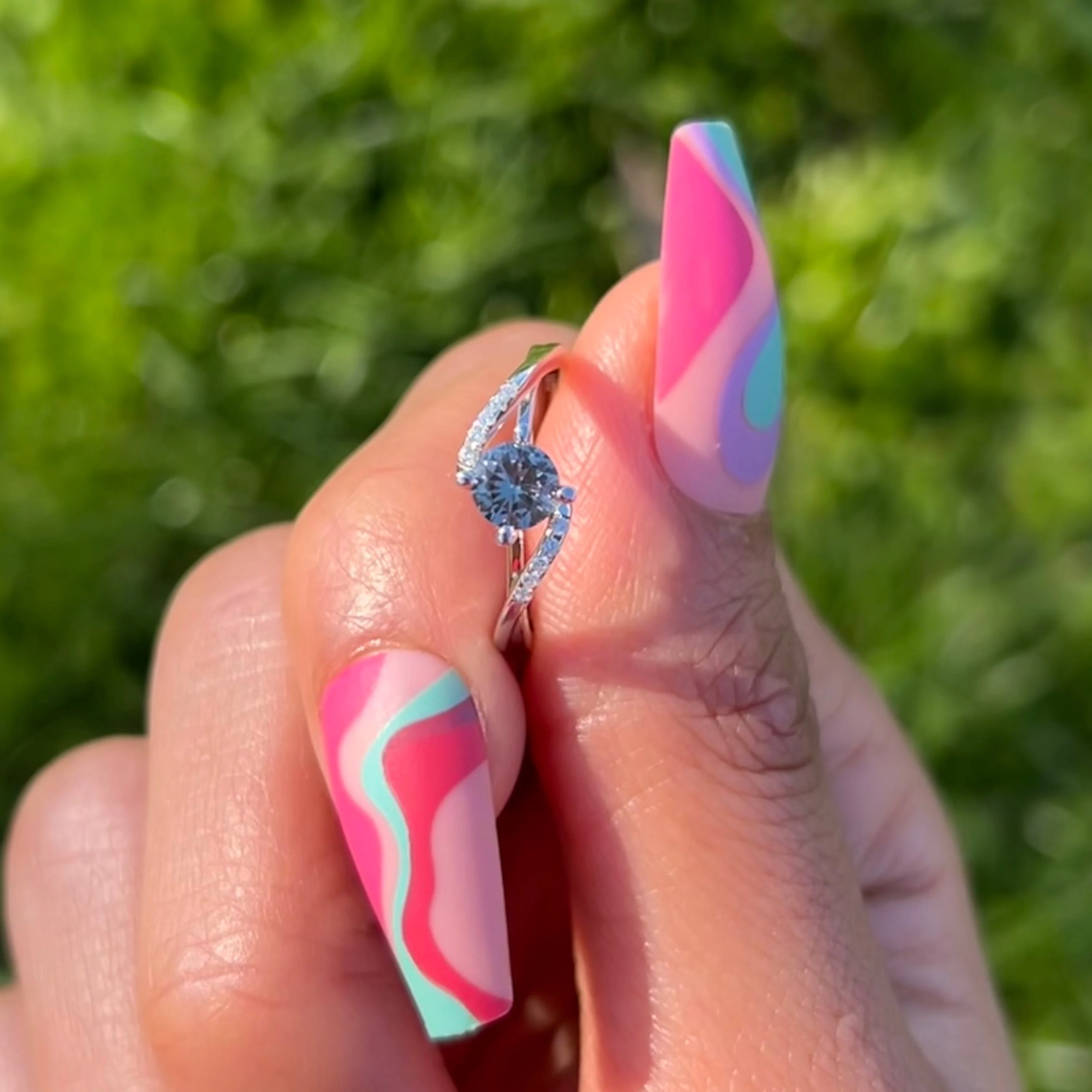 Alexandrite June birthstone Ring Real Sterling Silver