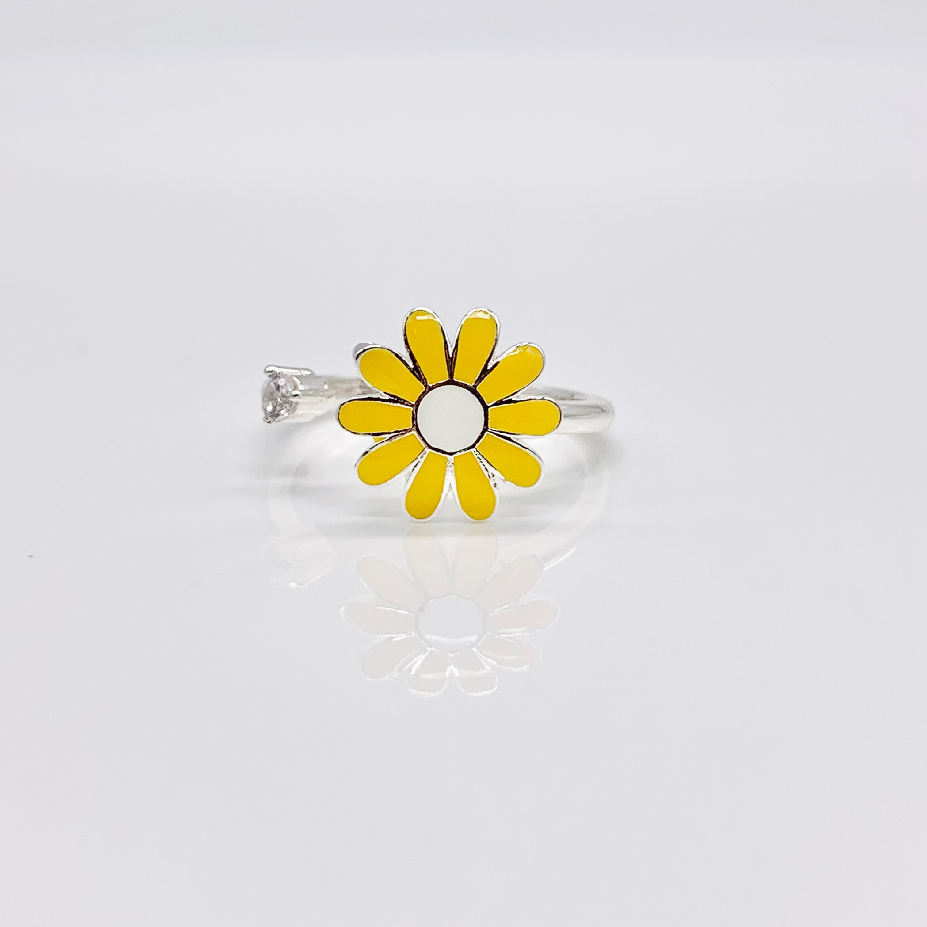 Flower Adjustable Daisy Spinner Fidget Ring