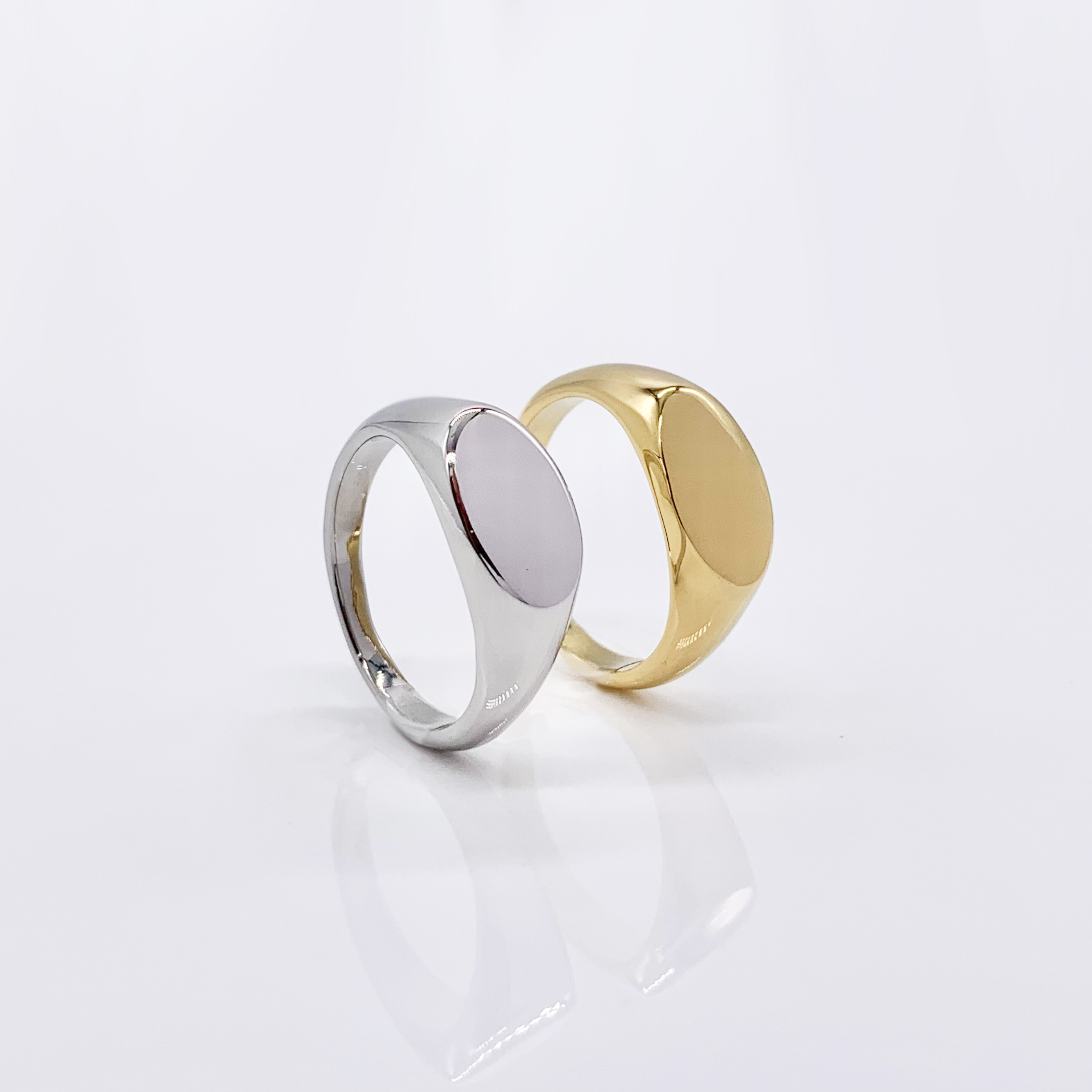 Oval classic Stainless Steel signet Gold/Silver Pinky Ring