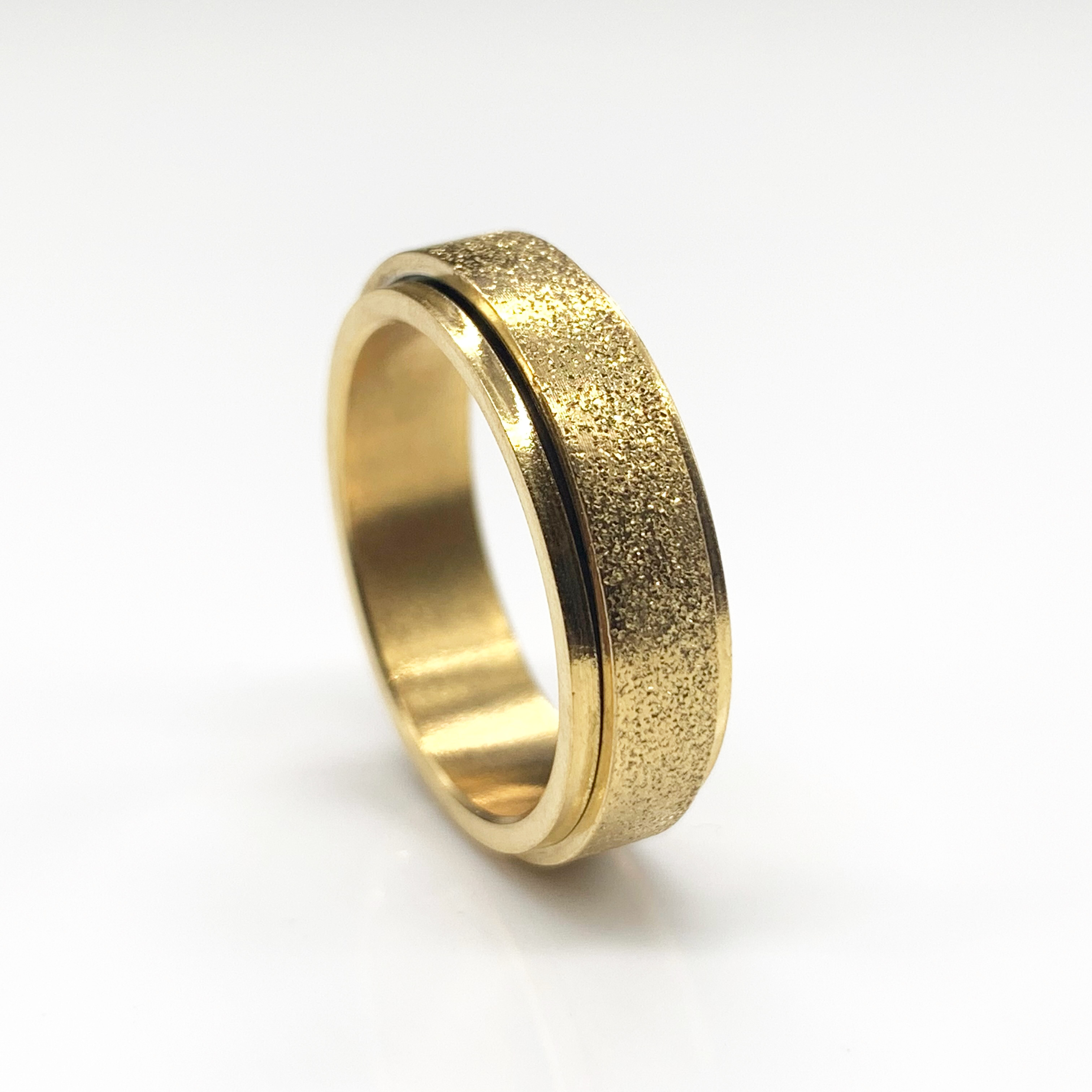 Sand Finish Titanium Steel Spinner Fidget Ring