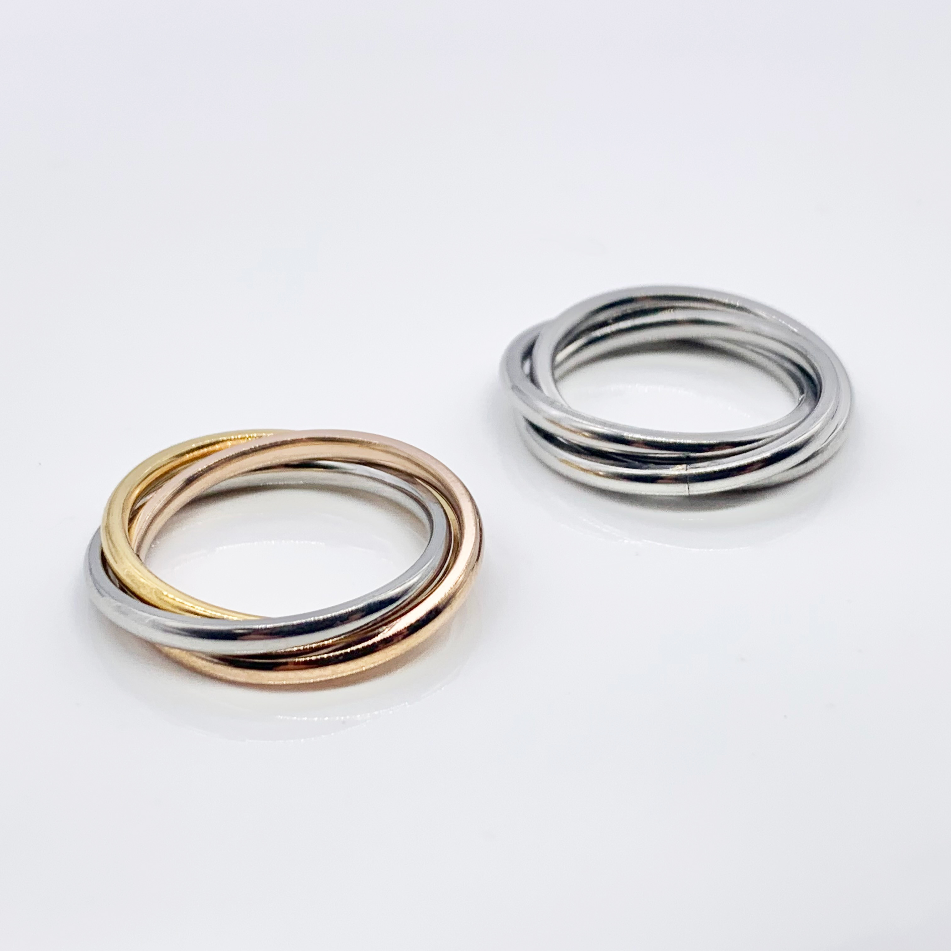 Unique Mix silver-Gold-Rose Gold / Silver Fidget Spinner Ring 