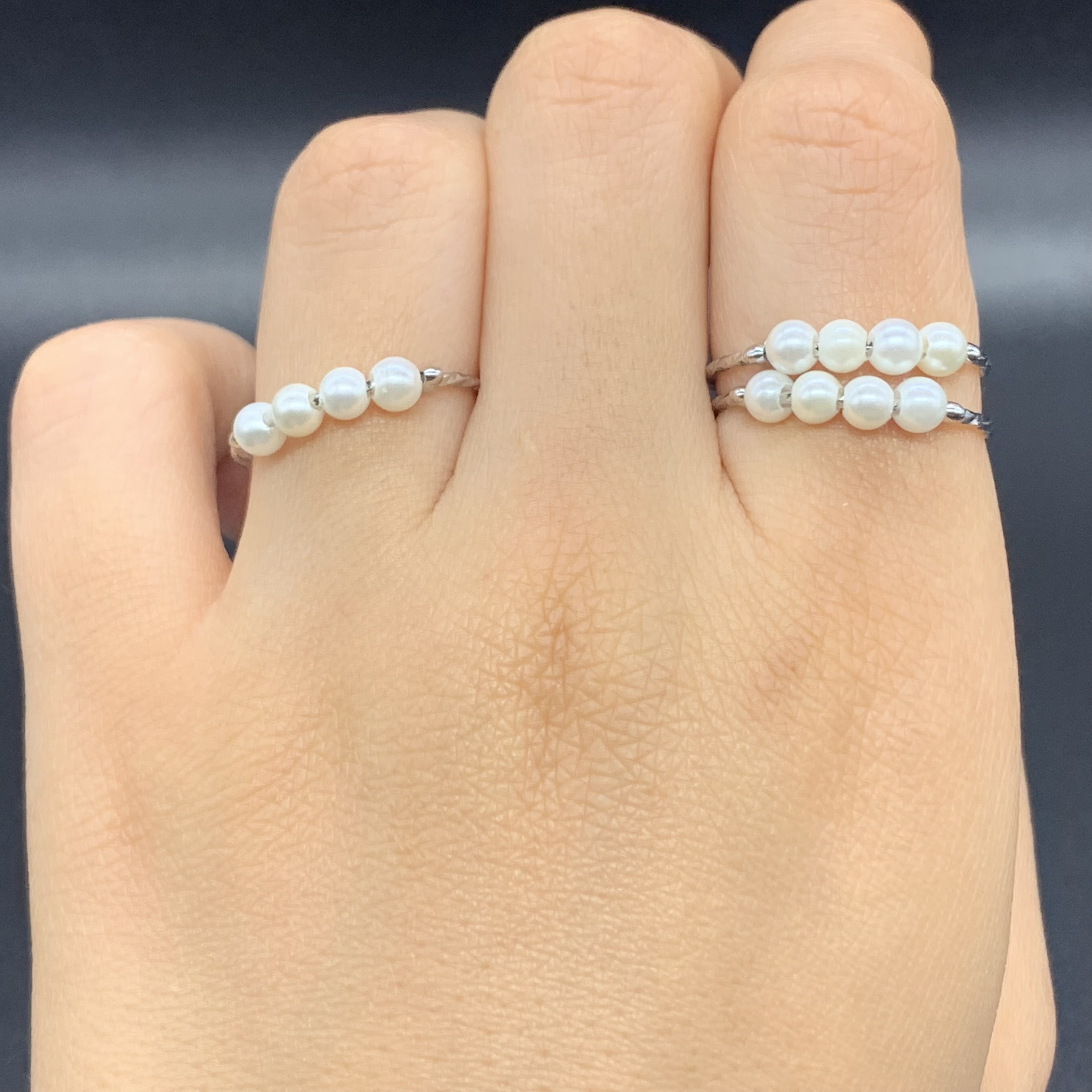 Dainty Pearls Spinner Fidget Ring