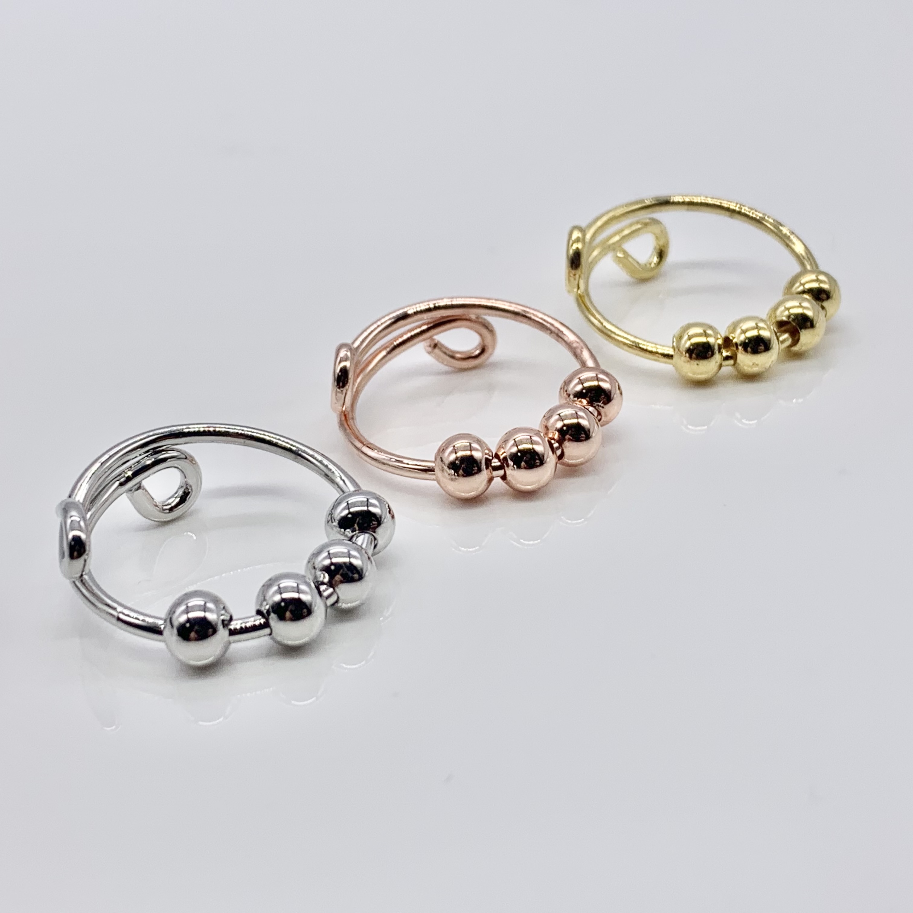 The Anti-Worry Spinner Rose Gold | Silver | Gold Fidget Ring 