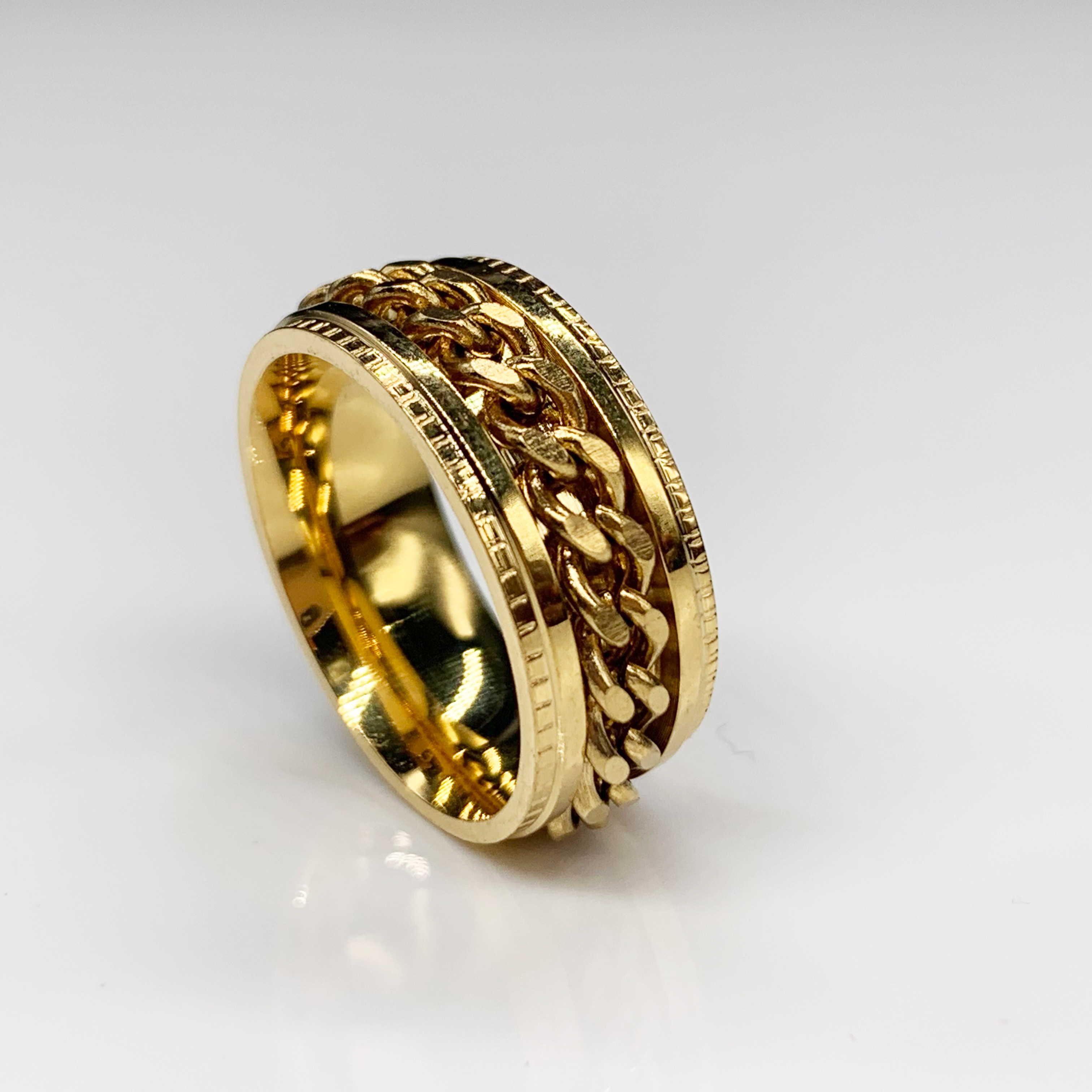 Cuban Link chain Spinner Fidget Ring - High Quality Stainless Steel