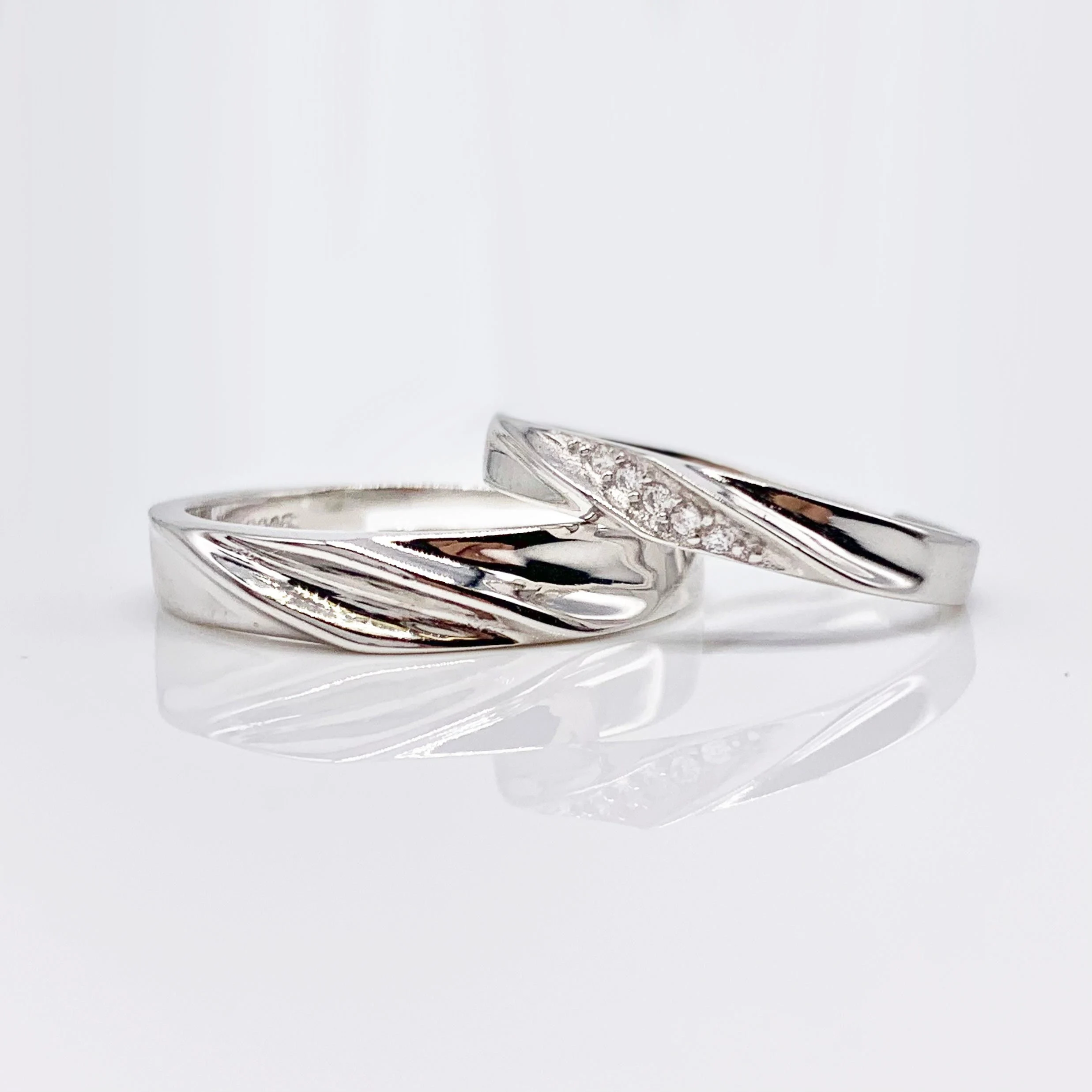 Elegant Adjustable Couple Rings Set in Real Sterling Silver