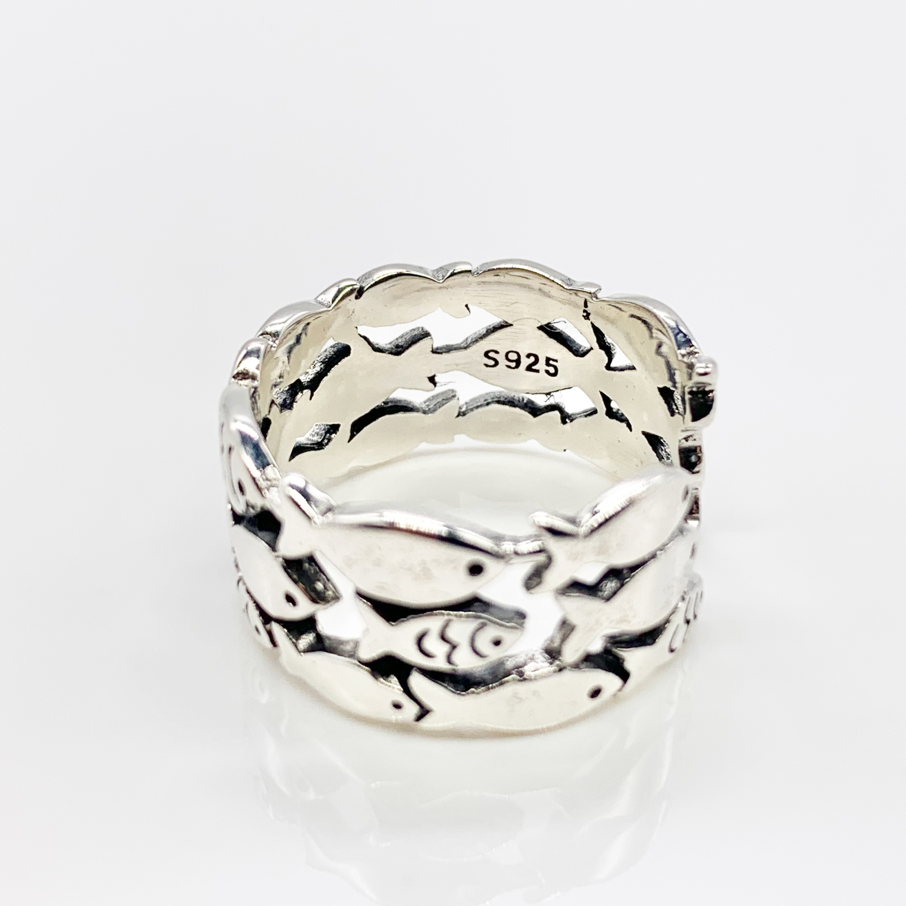 Fish Adjustable Ring-Premium Real Sterling Silver S925