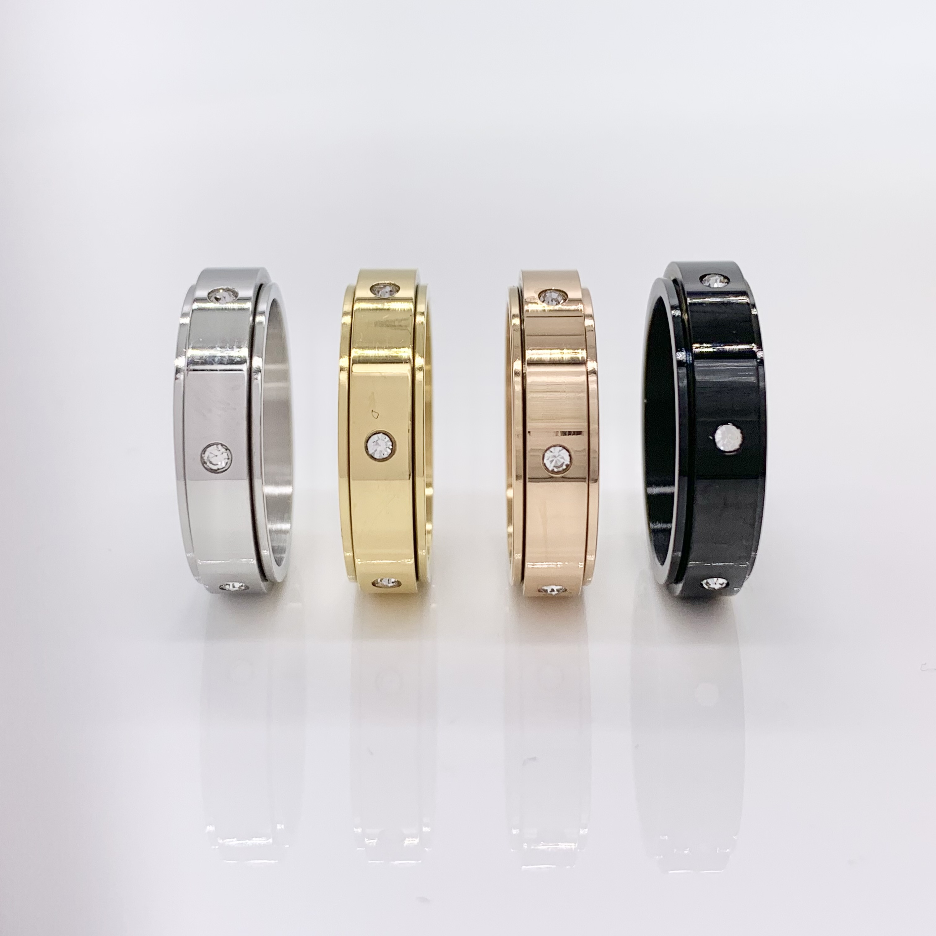 Elegant Titanium steel Spinner Fidget Ring