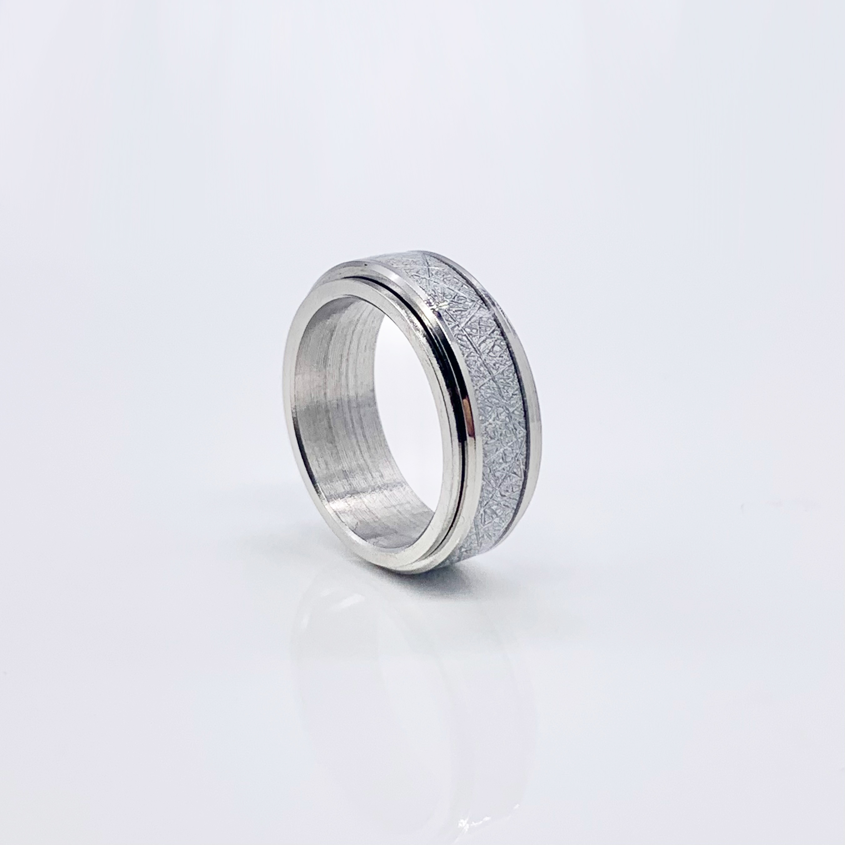 Carbon fibers Art Stainless Steel Fidget Spinner Red/Silver Ring 