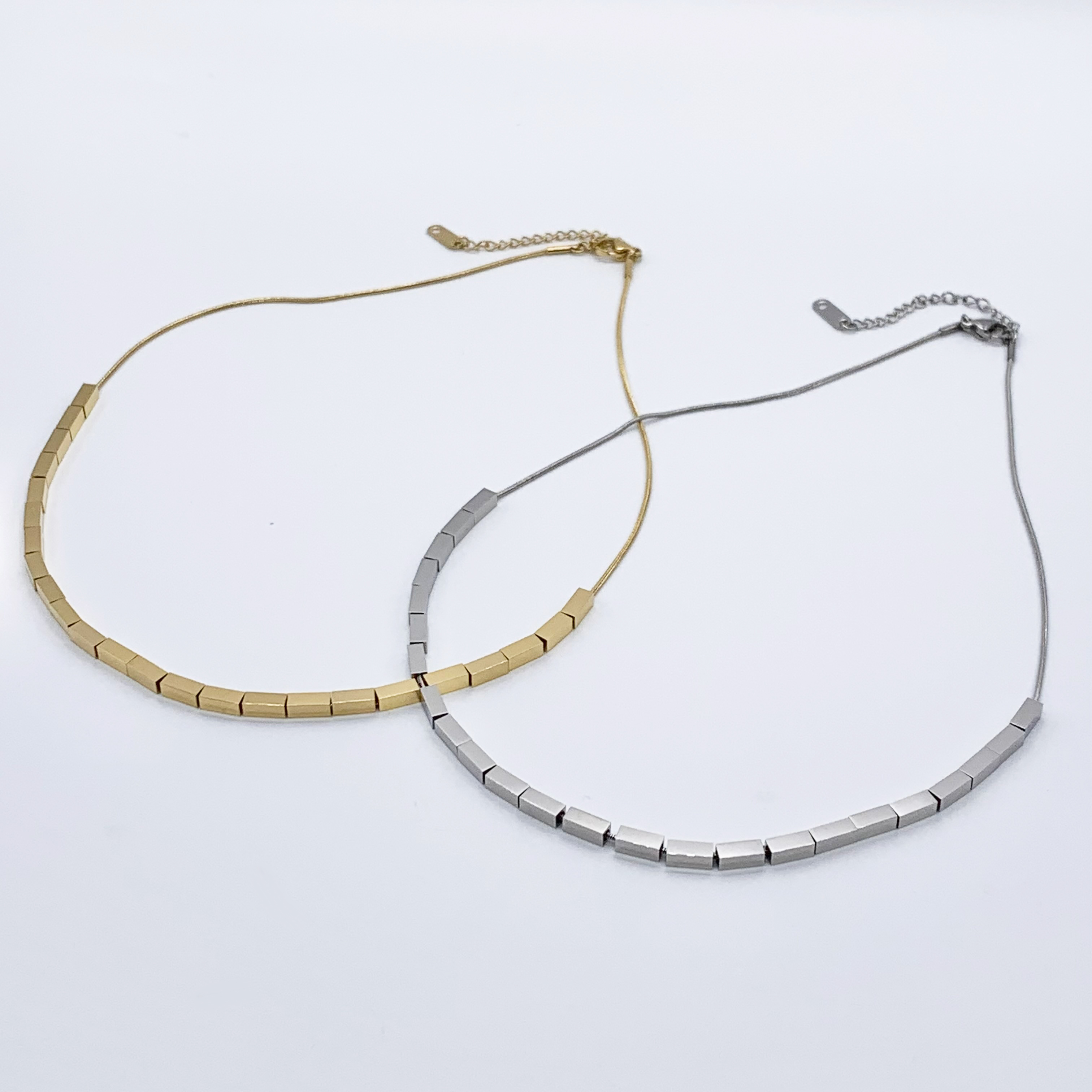 Unique Rectangle Beaded Necklace-High Quality Stainless Steel 