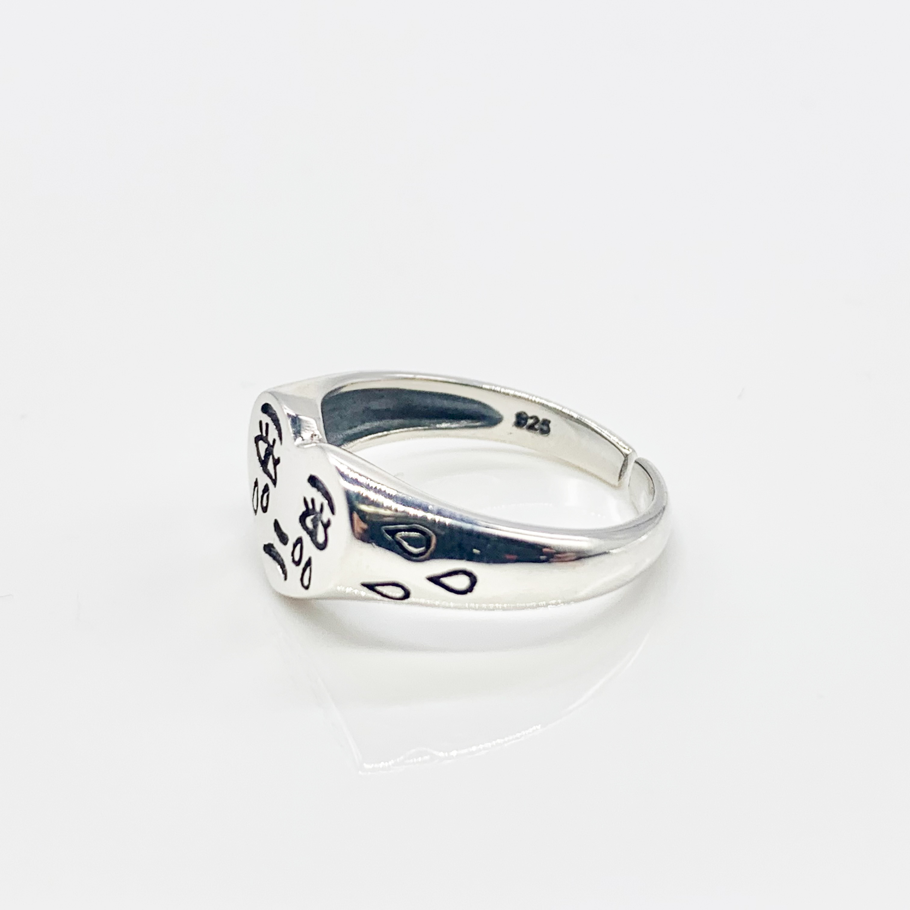 Broken Heart Adjustable Ring -Premium Real Silver S925