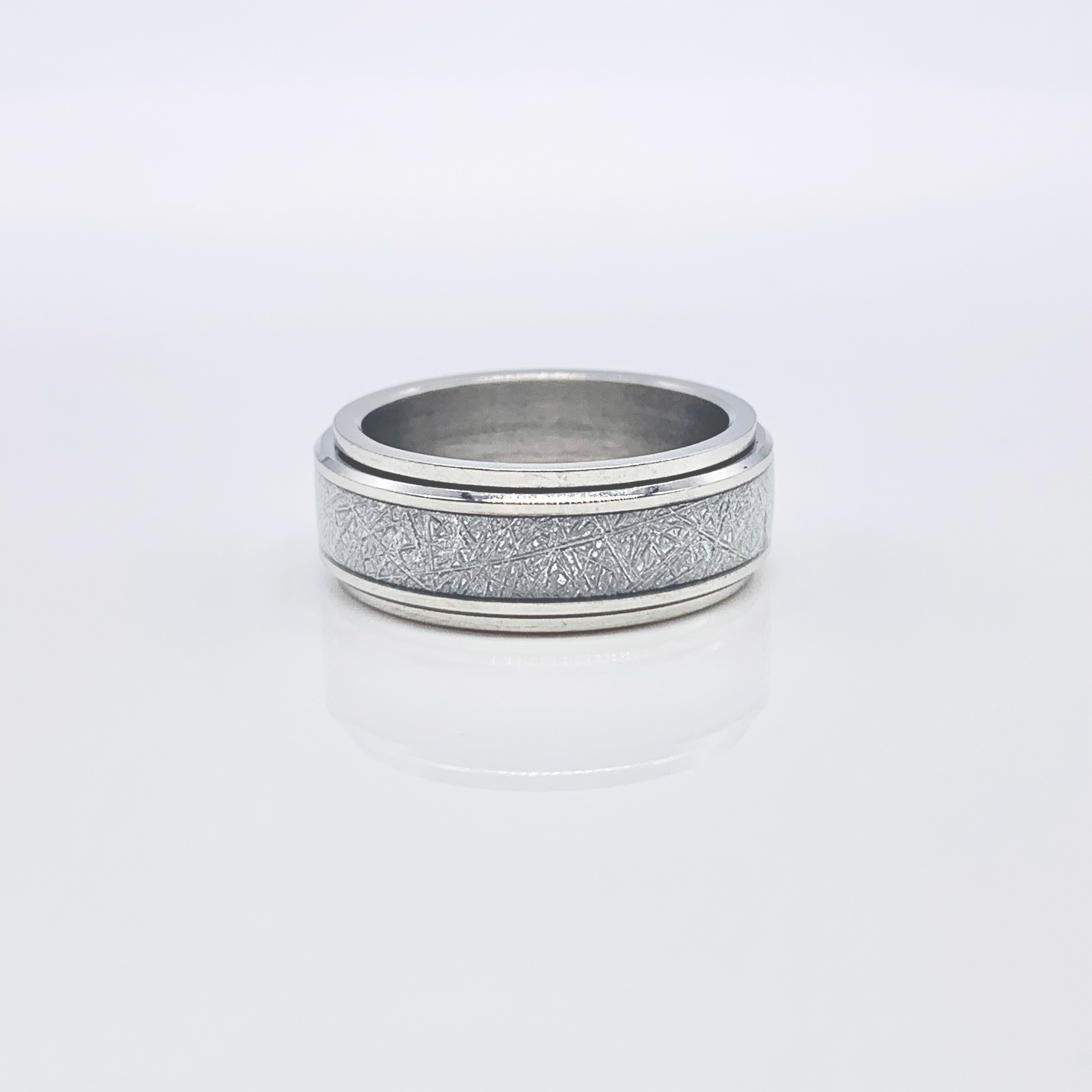 Carbon fibers Art Stainless Steel Fidget Spinner Red/Silver Ring 