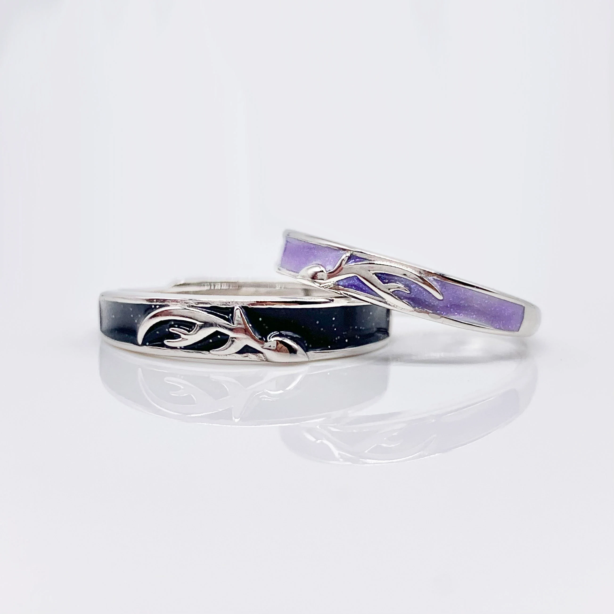 Deer Adjustable Couple Rings Set 100% Real Silver S925