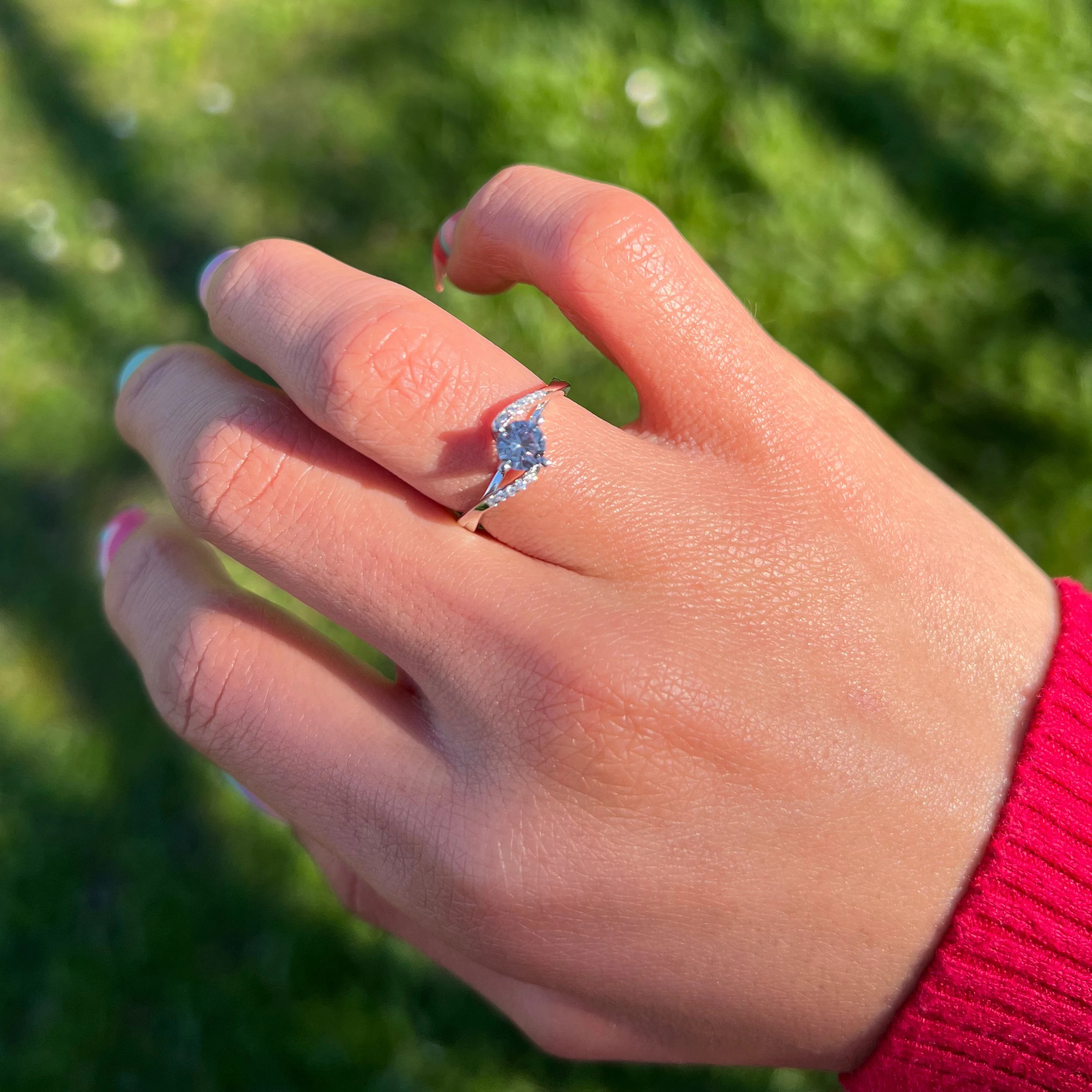 Alexandrite June birthstone Ring Real Sterling Silver 